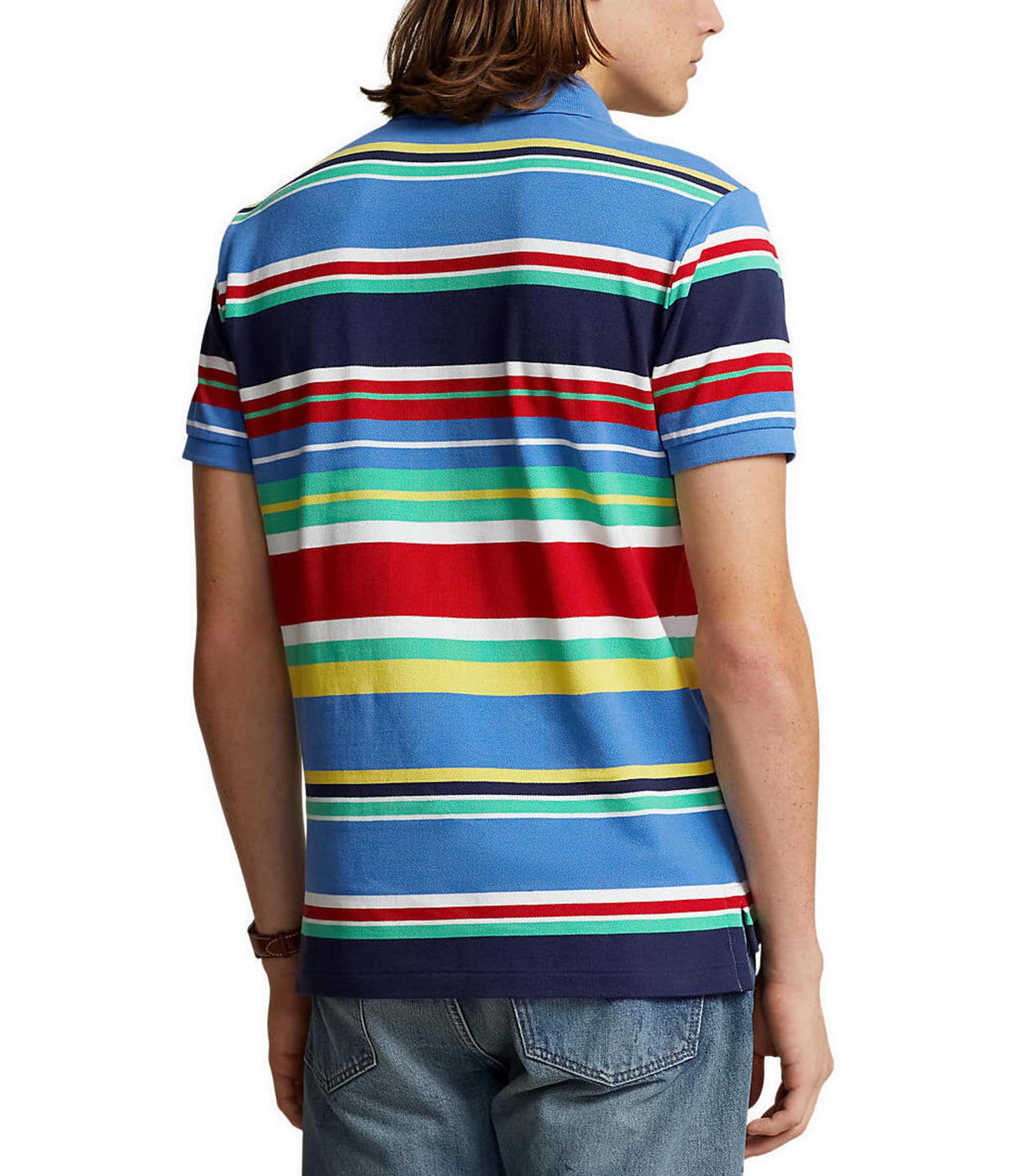 Polo Ralph Lauren Classic Fit Stripe Mesh Short Sleeve Polo Shirt