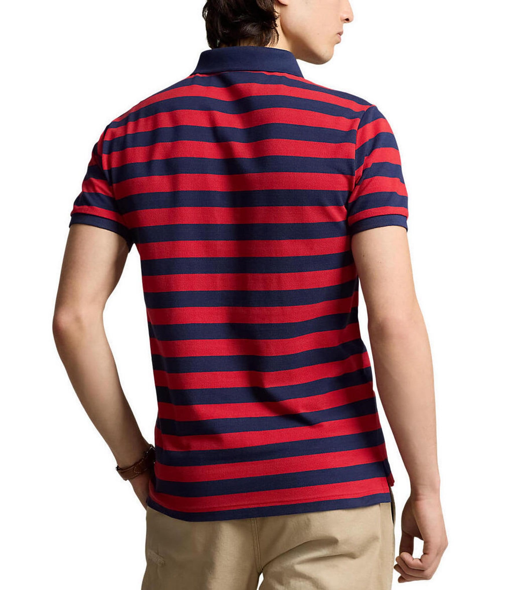 Polo Ralph Lauren Classic Fit Striped Mesh Short Sleeve Polo Shirt