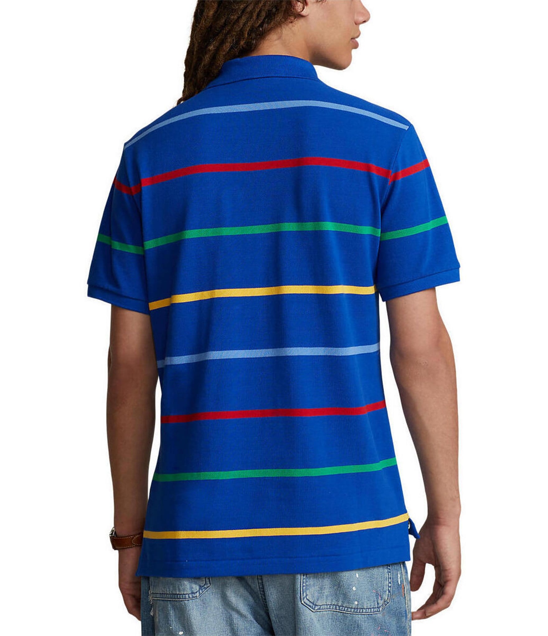 Polo Ralph Lauren Classic-Fit Striped Short Sleeve Mesh Polo Shirt