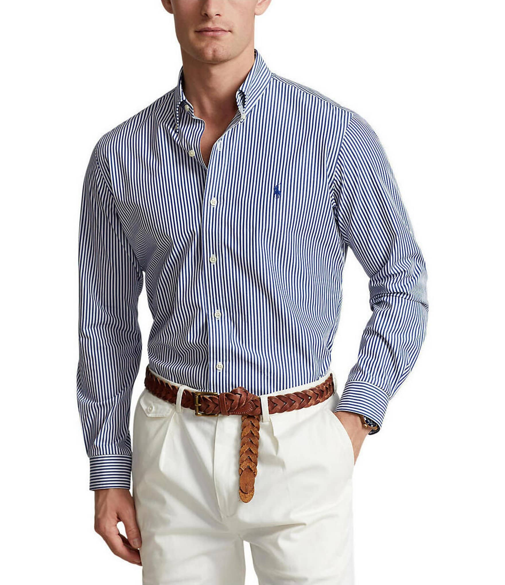 Polo Ralph Lauren Classic Fit Striped Stretch Poplin Shirt