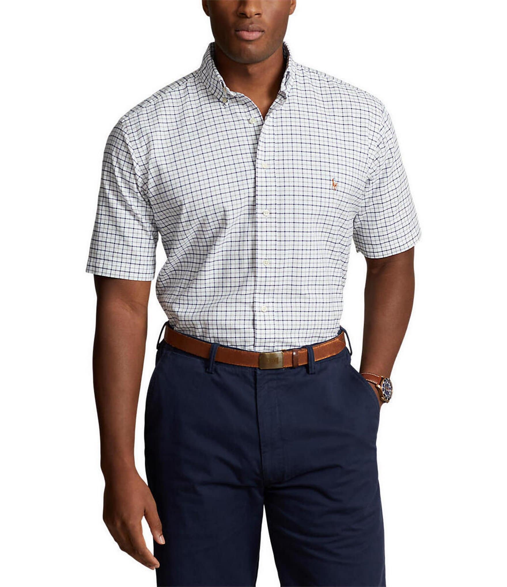 Polo Ralph Lauren Classic-Fit Tattersall Oxford Short Sleeve Woven Shirt