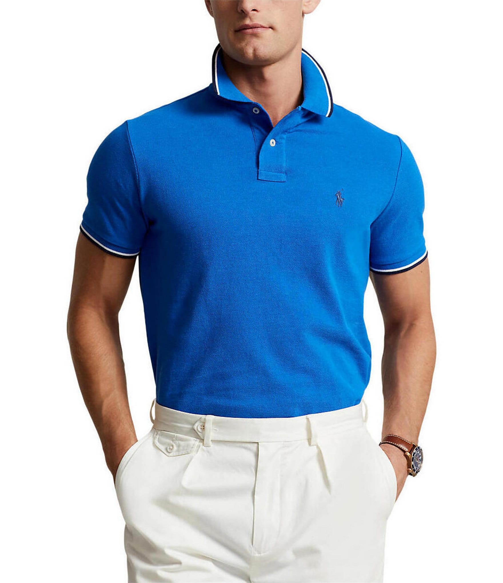 Polo Ralph Lauren Classic Fit Tipped Mesh Short Sleeve Polo Shirt ...