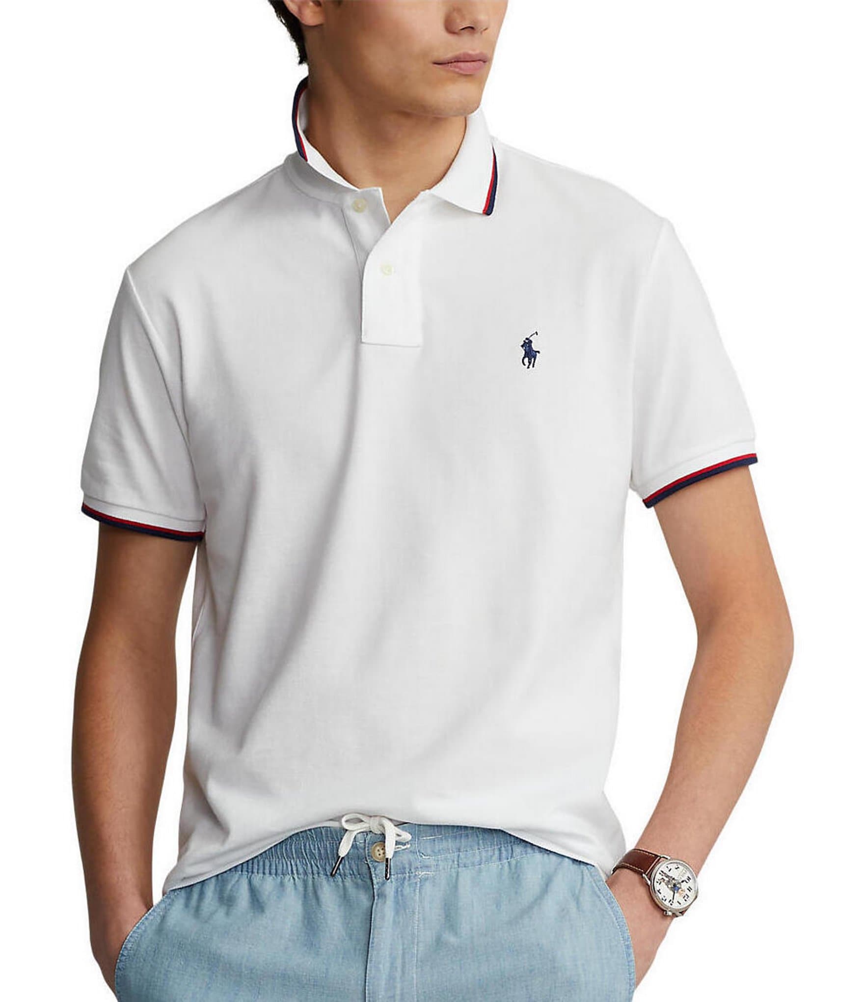 Polo Ralph Lauren Classic-Fit Tipped Mesh Short-Sleeve Polo Shirt