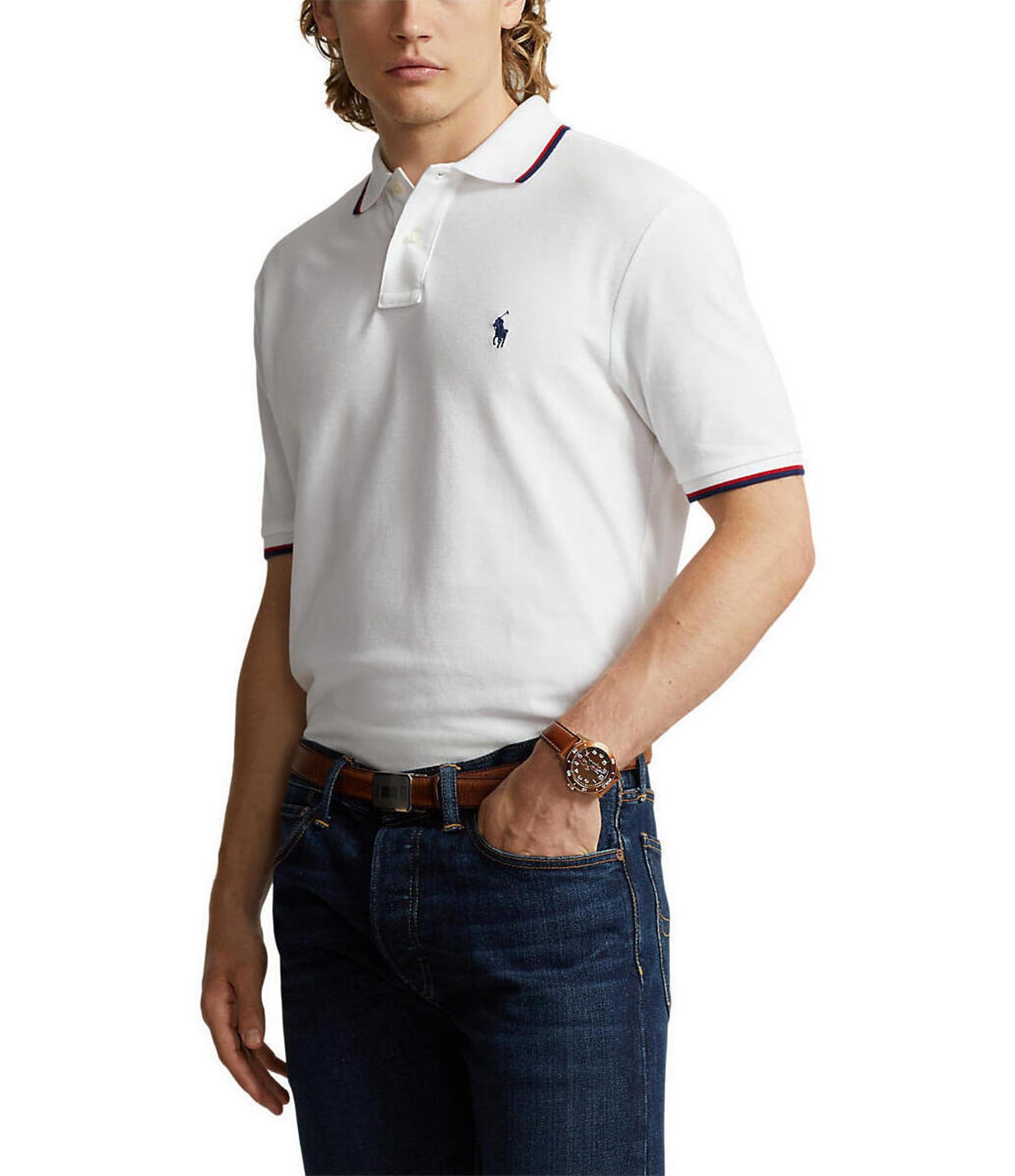 Polo Ralph Lauren Classic Fit Tipped Mesh Short Sleeve Polo Shirt