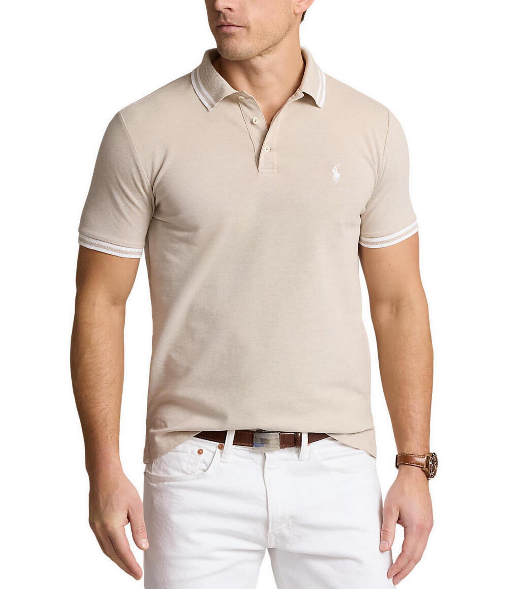 Polo Ralph Lauren Classic-Fit Tipped Stretch Mesh Short Sleeve Polo Shirt