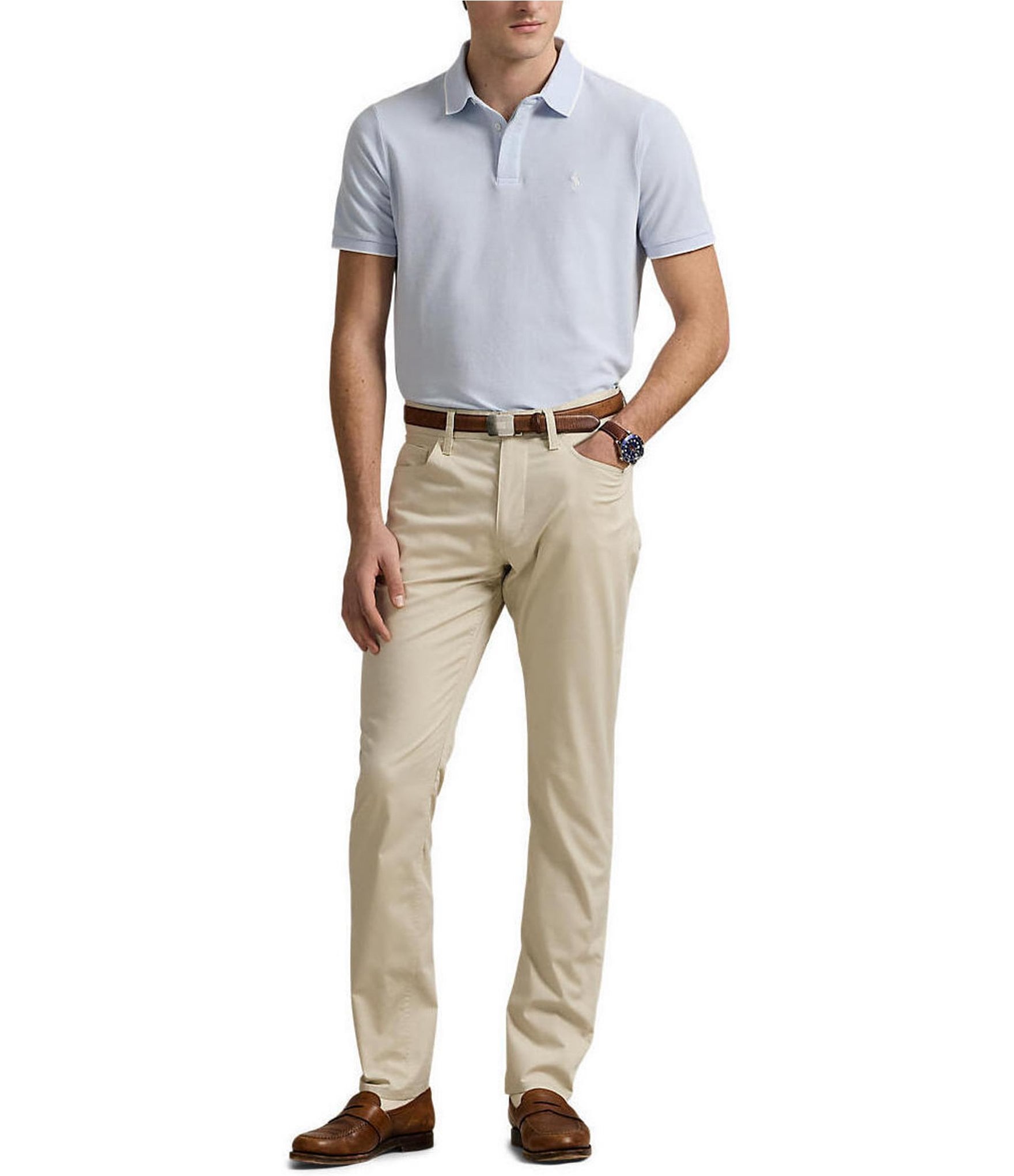 Polo Ralph Lauren Classic Fit Tipped Stretch Mesh Short Sleeve Polo Shirt