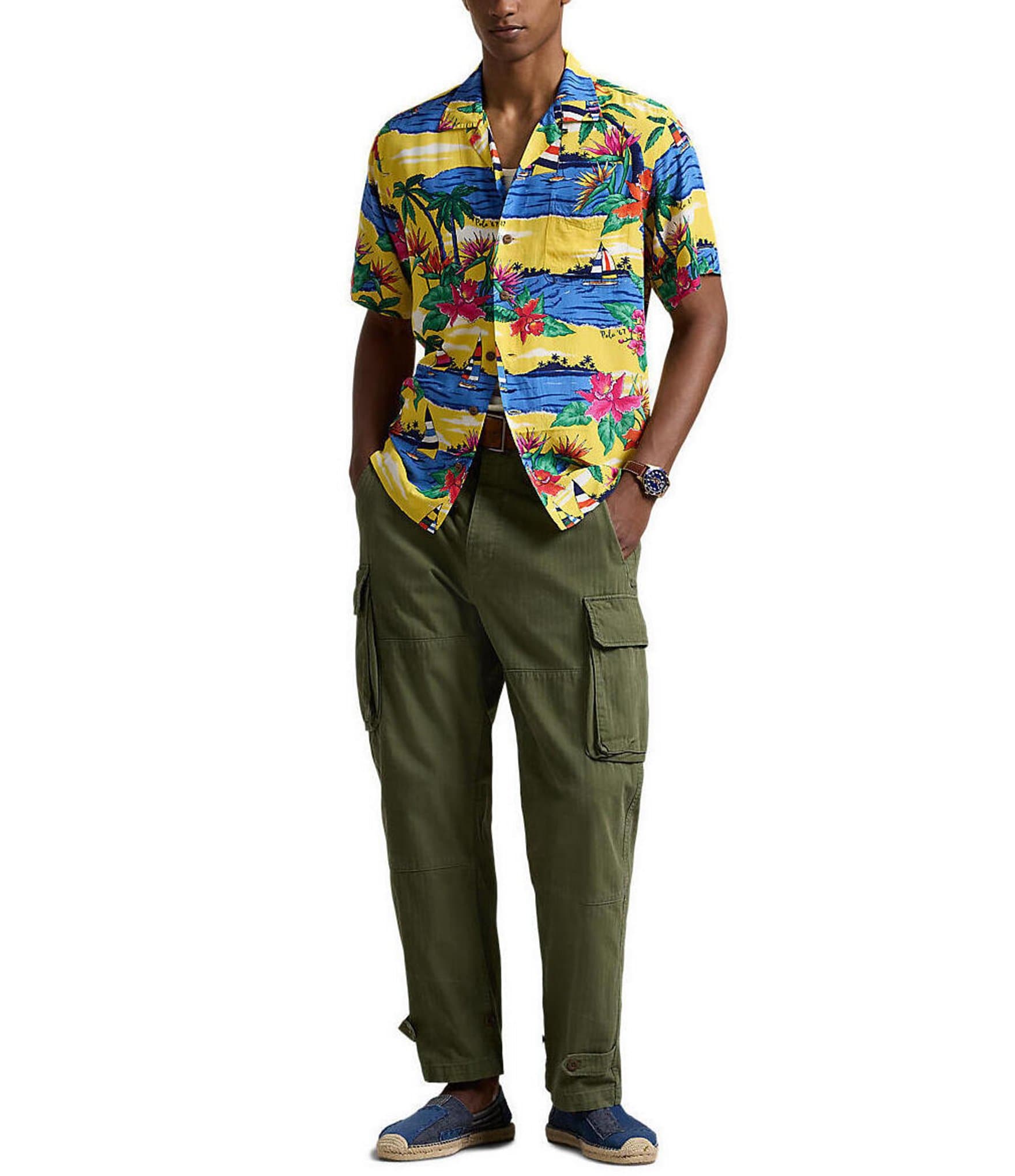 Polo Ralph Lauren Classic-Fit Tropical-Print Short Sleeve Woven Camp Shirt