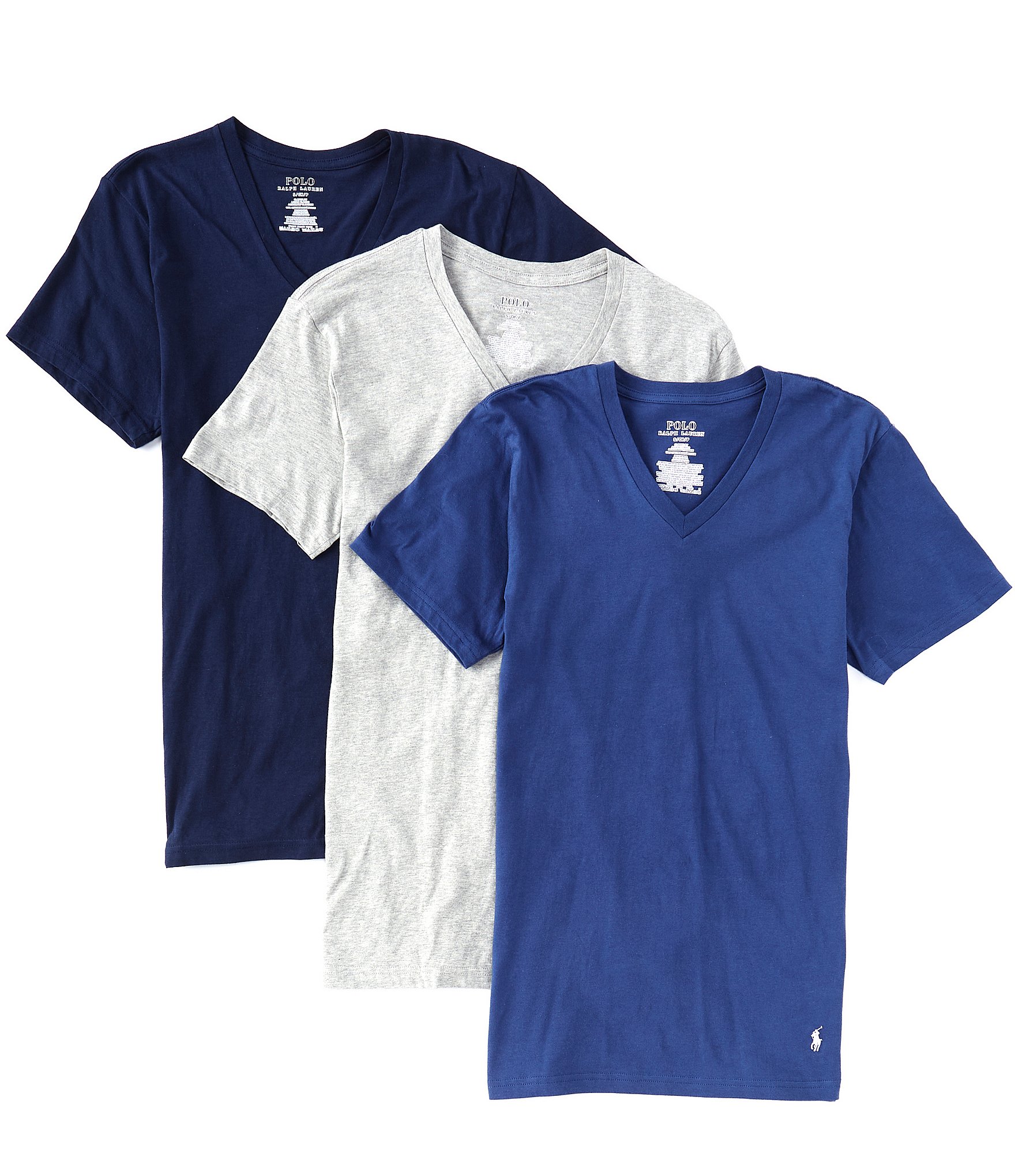 Polo Ralph Lauren Classic Fit V-Neck T-Shirts 3-Pack | Dillard's