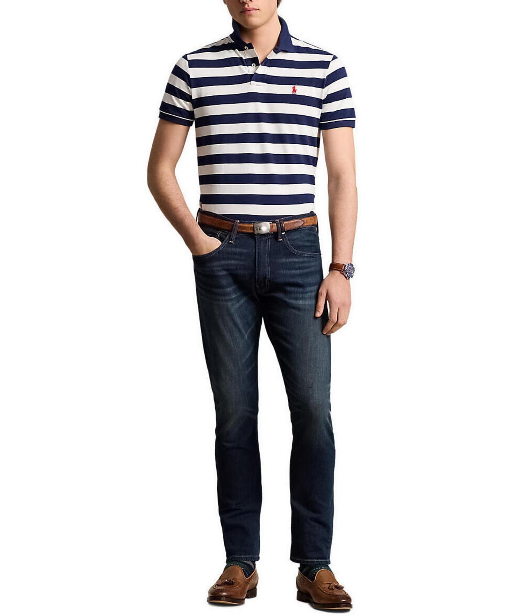 Polo Ralph Lauren Classic Fit Wide Striped Mesh Short Sleeve Polo Shirt