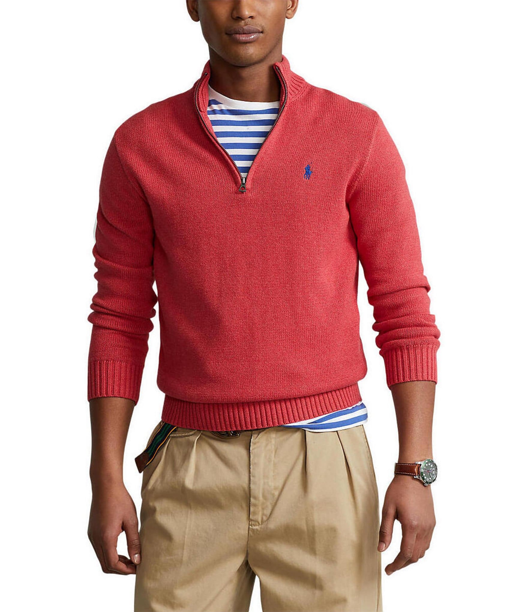 Total 78+ imagen polo ralph lauren men’s cotton quarter-zip sweater