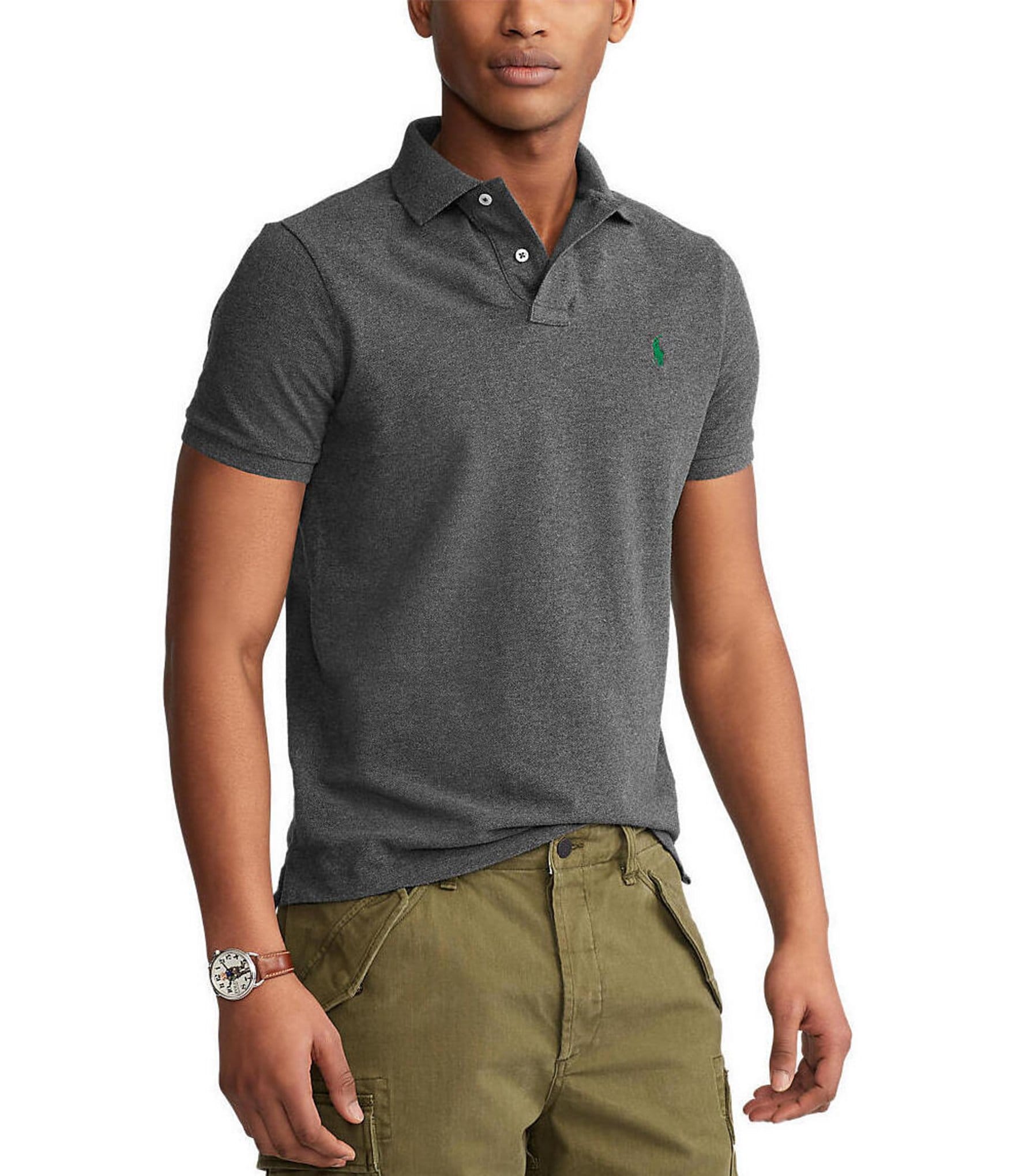 Polo Ralph Lauren Custom Slim Fit Solid Mesh Polo Shirt | Dillard's
