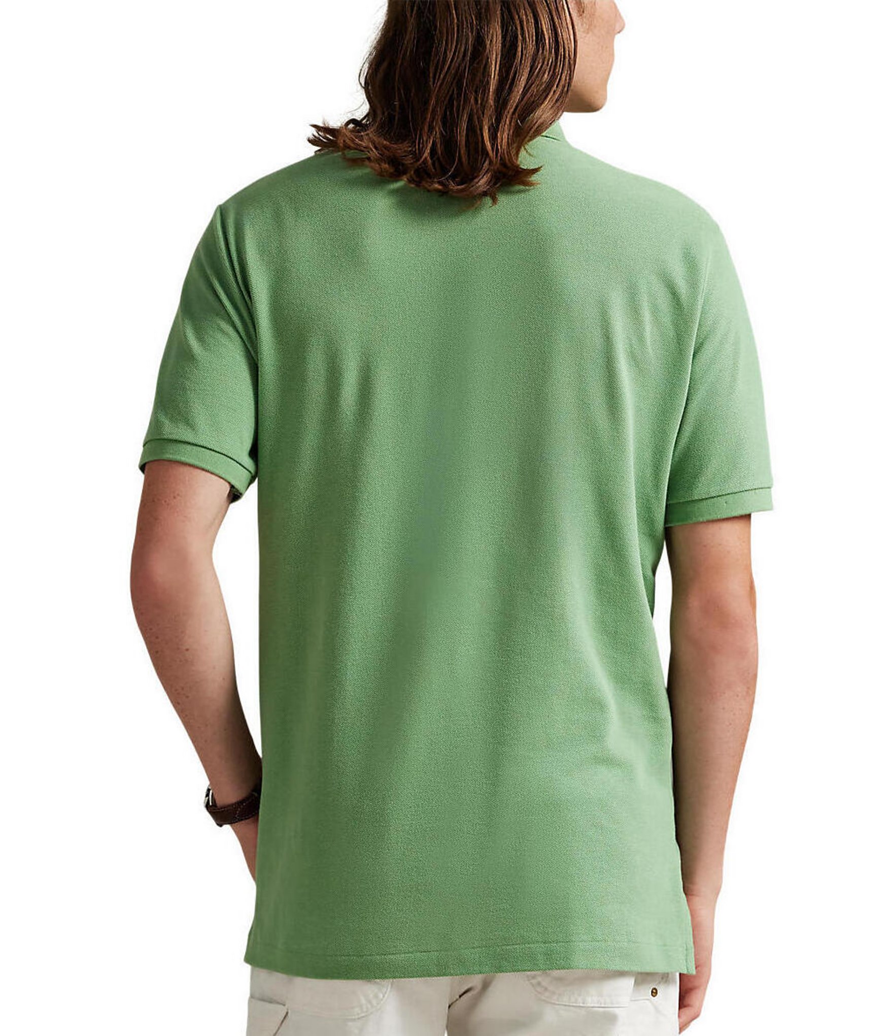 Polo Ralph Lauren Custom Slim Fit Solid Mesh Polo Shirt