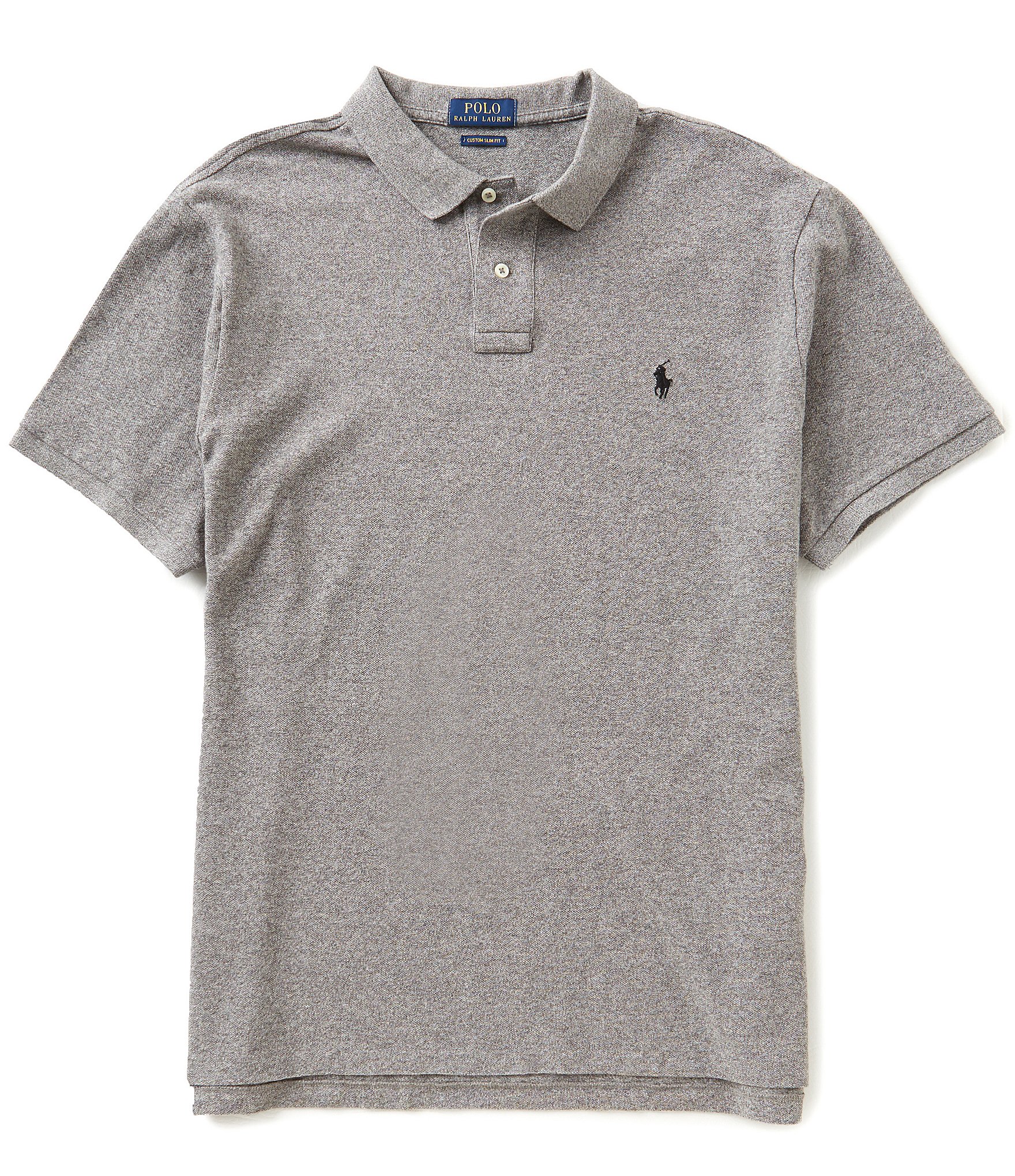 Polo Ralph Lauren Custom Slim Fit Solid Mesh Polo Shirt