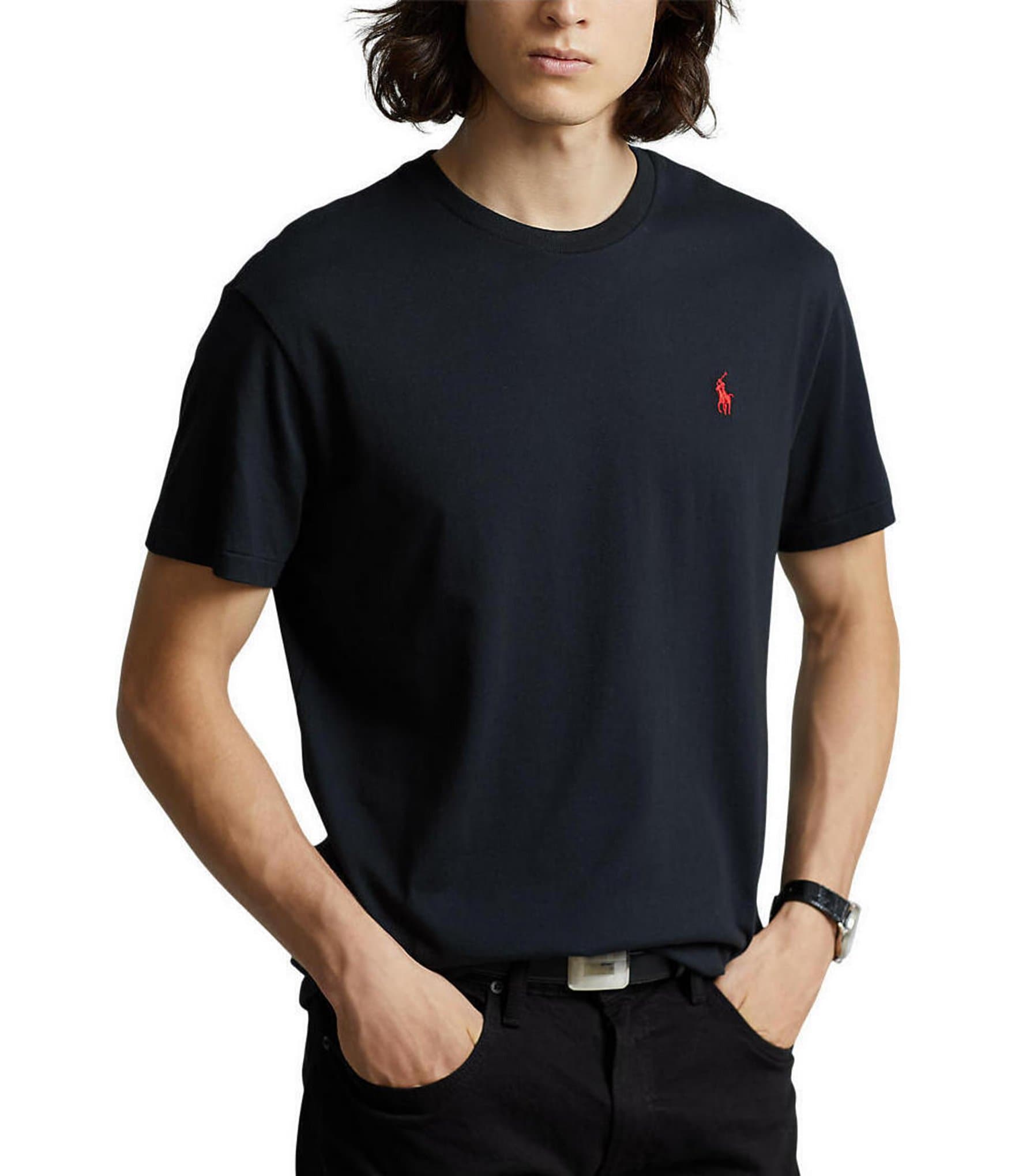 Polo Ralph Lauren Custom Slim-Fit Jersey Crewneck Short-Sleeve T-Shirt ...