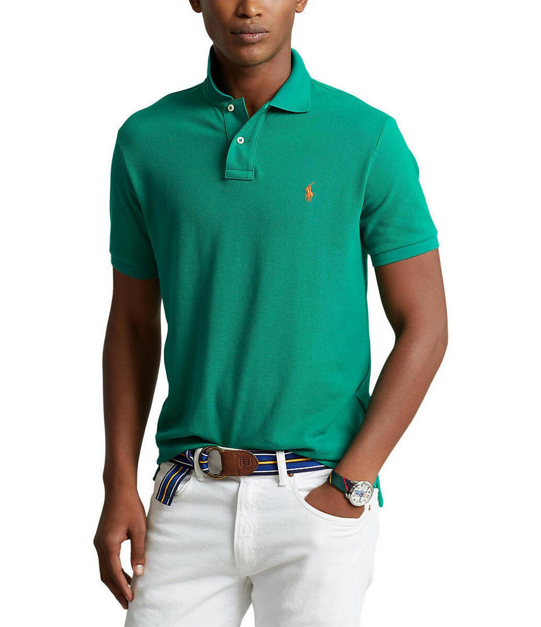Polo Ralph Lauren Custom-Slim Fit Mesh Short-Sleeve Polo Shirt | Dillard's
