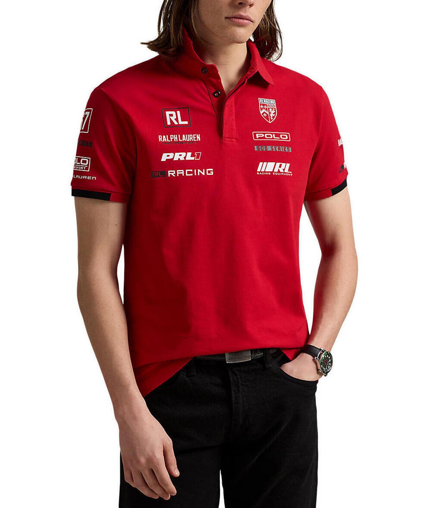 Custom Slim Fit Stretch Mesh Polo Shirt