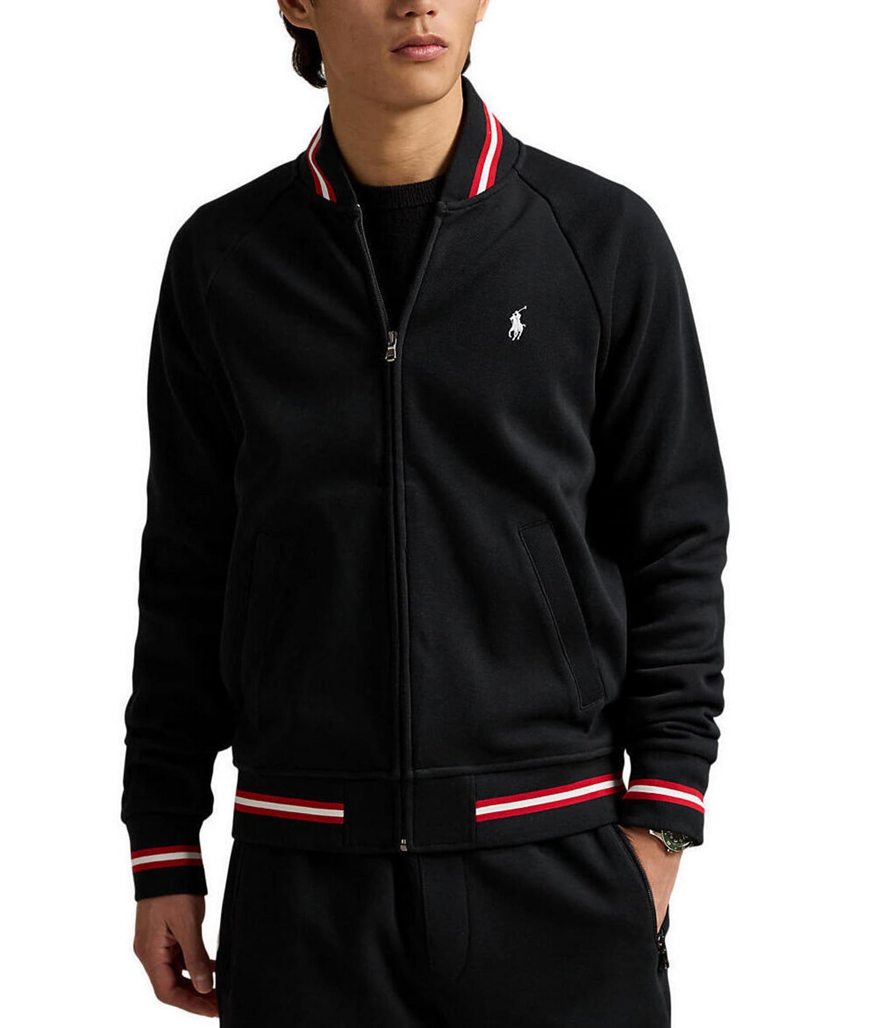 Polo Ralph Lauren Racing Stripe Double-Knit Bomber Jacket