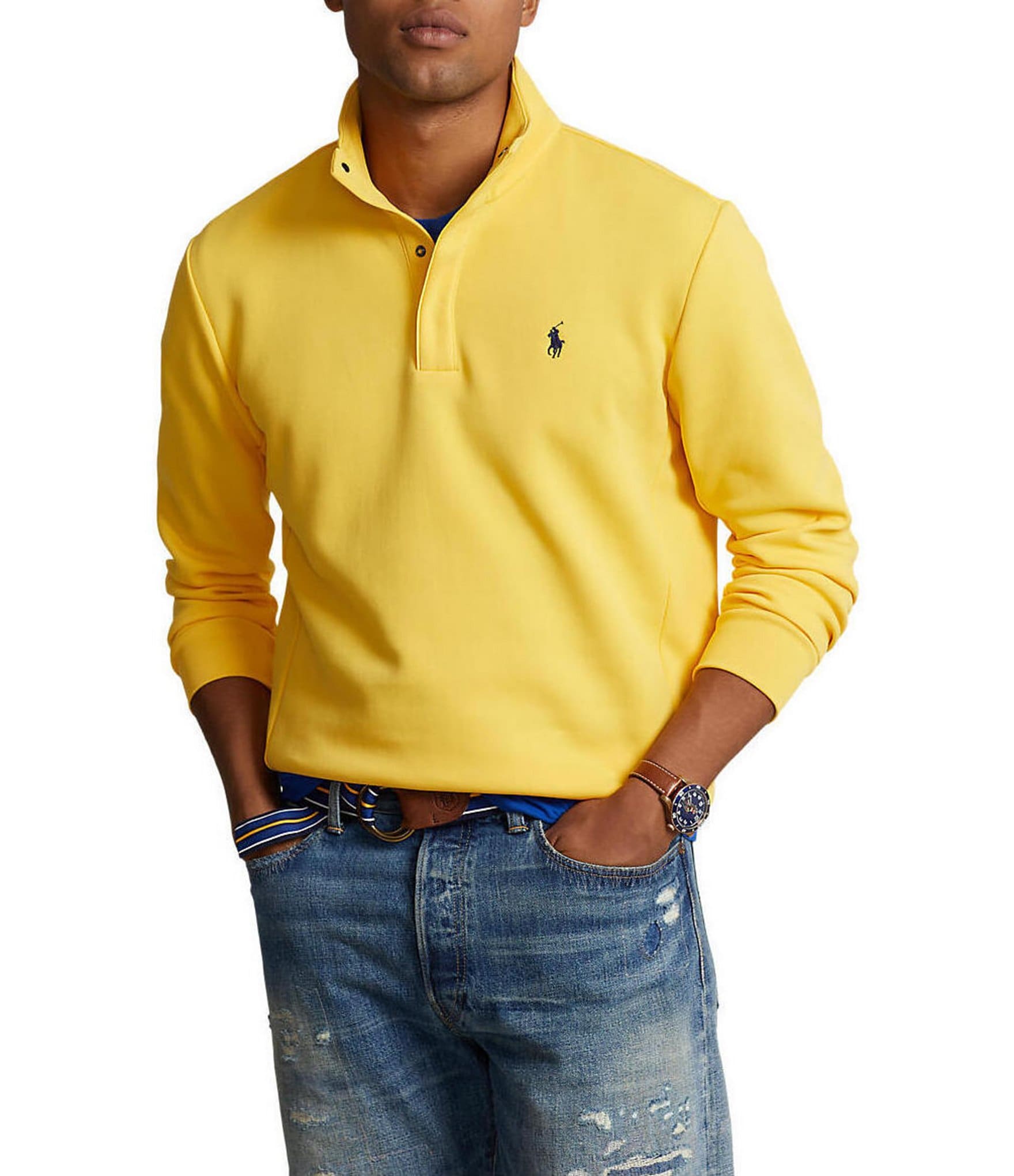 Yellow quarter zip on sale sweater