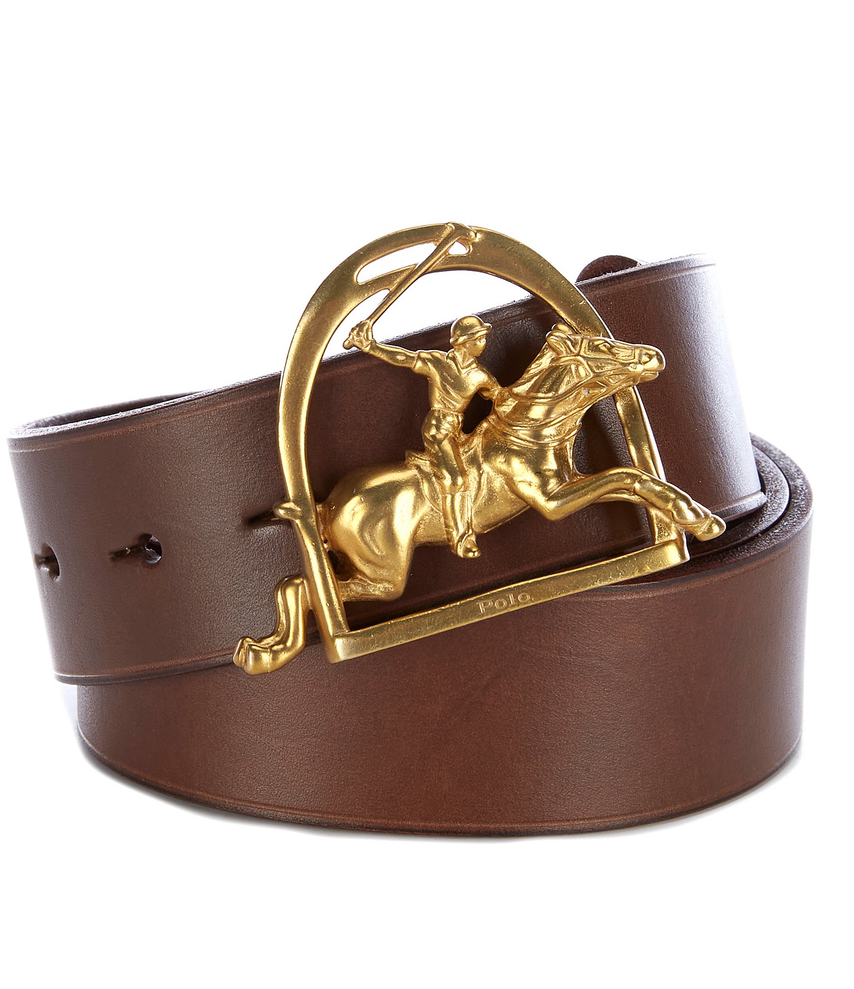 Polo Ralph Lauren Equestrian-Buckle Leather Belt | Dillard's
