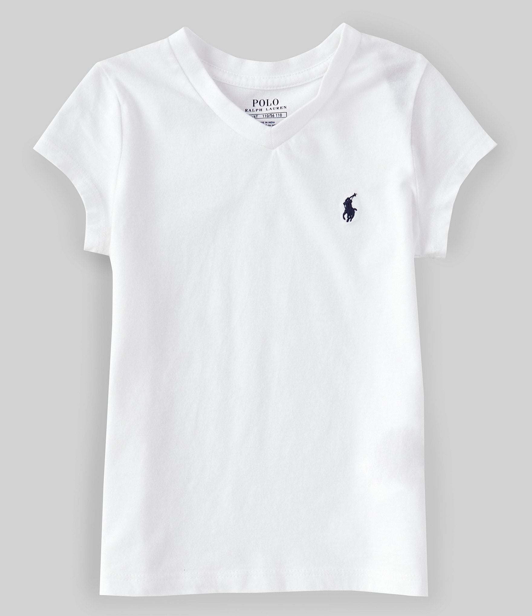 Polo Ralph Lauren Essential Little Girls 2T-6X Short-Sleeve V-Neck Logo T-Shirt