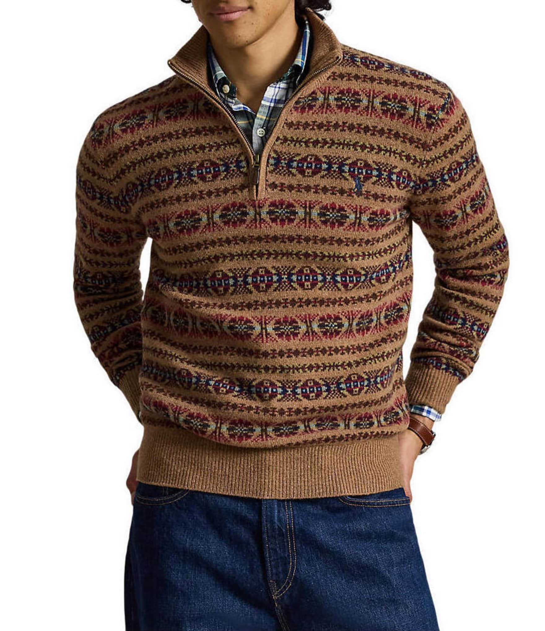 Polo Ralph Lauren Fair Isle Mockneck Wool Sweater