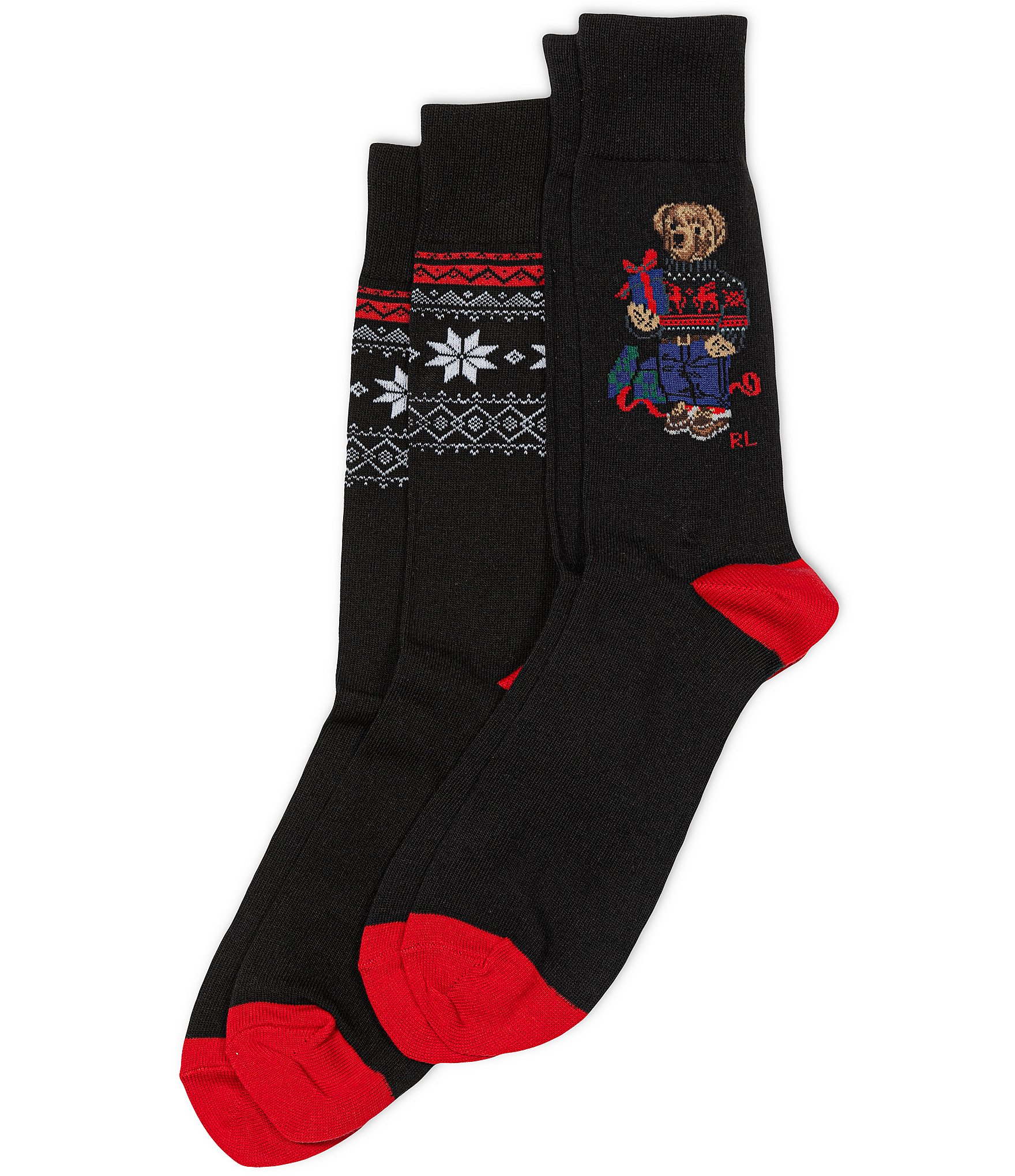 Polo Ralph Lauren Fair Isle/Bear Socks 2-Pack | Dillard's