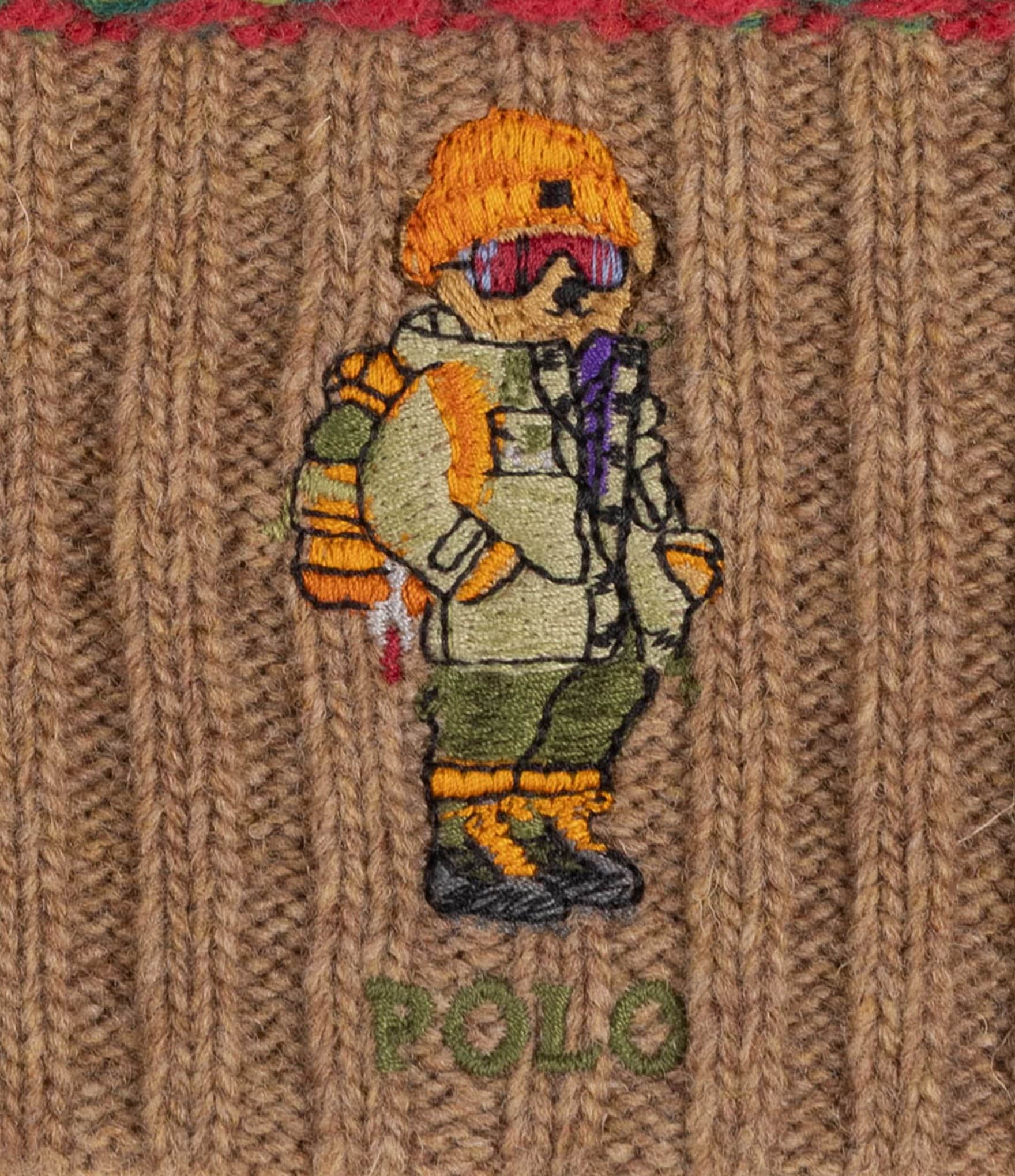 Polo Ralph Lauren Fairisle Red Rocks Bear Wool-Rich Beanie