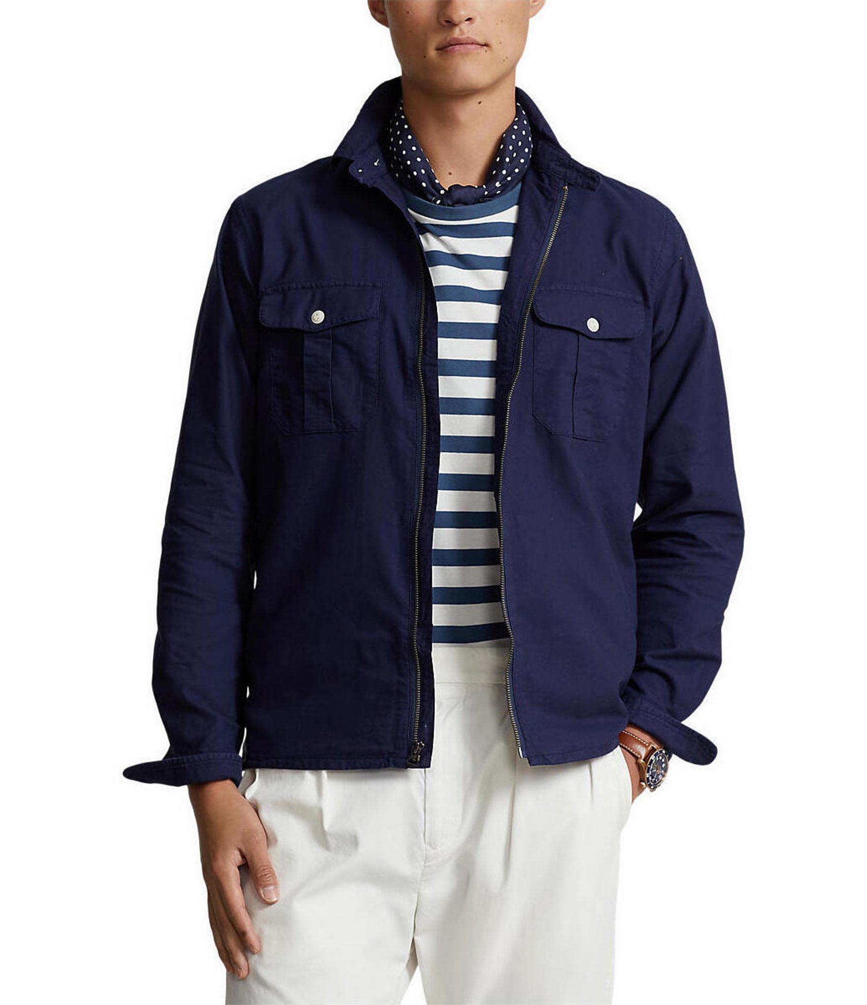 Polo Ralph Lauren Garment-Dye Oxford Overshirt Jacket | Dillard's