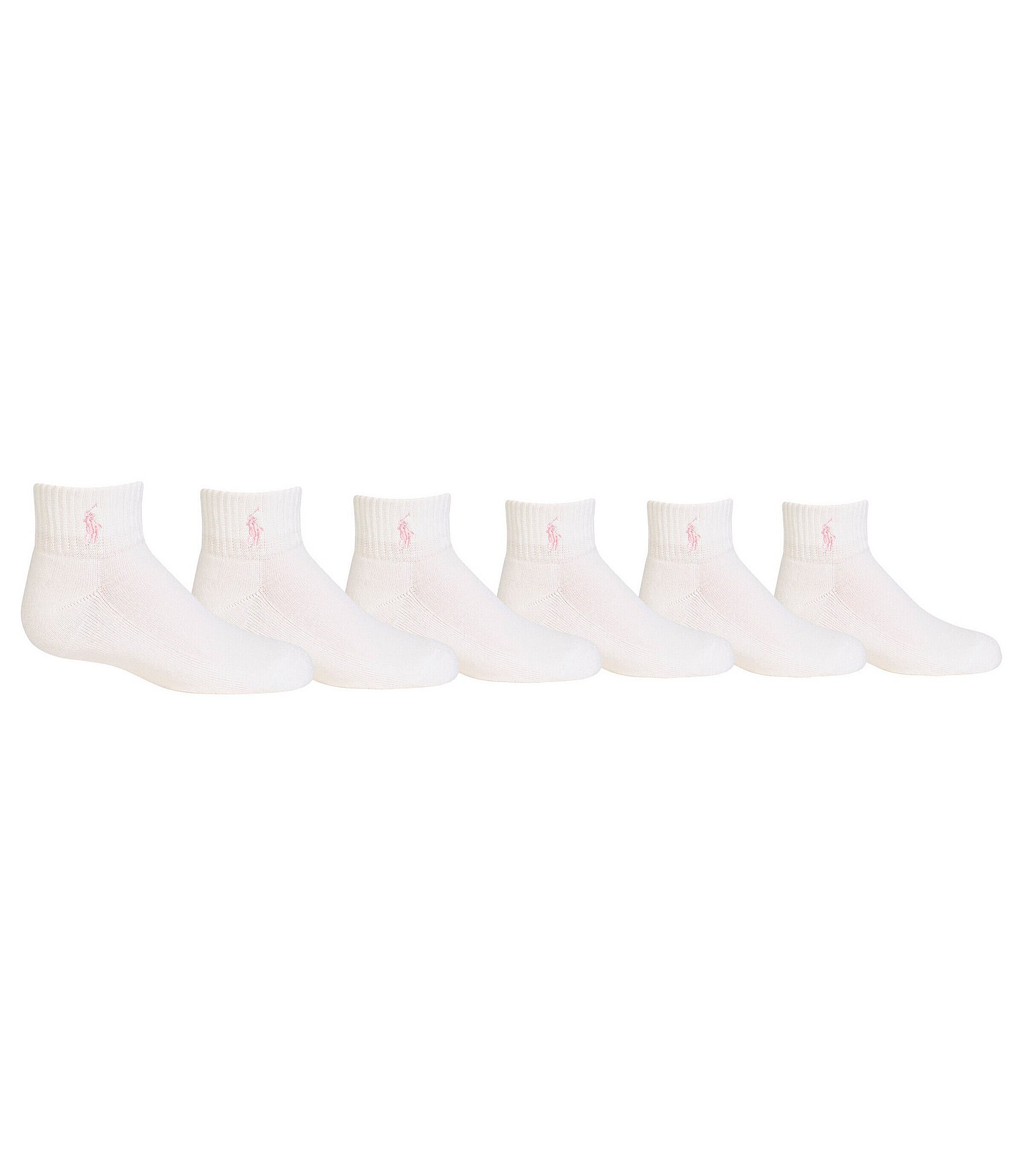 LAUREN Ralph Lauren 6-Pack Flat Knit Ultra Low Cut Socks White Assorted  9-11 (US Women's size 4-10.5) at  Women's Clothing store