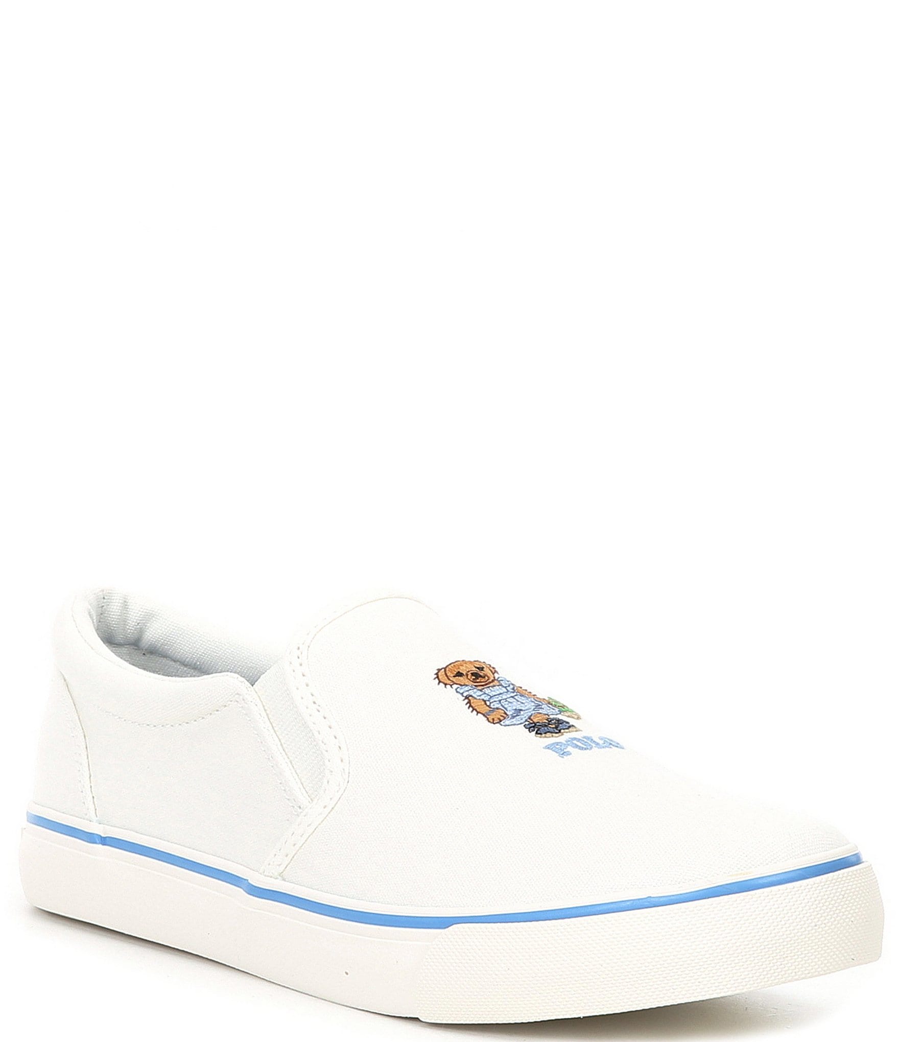 Polo Ralph Lauren Girls' Keaton Strawberry Bear Logo Slip-On Sneakers ...