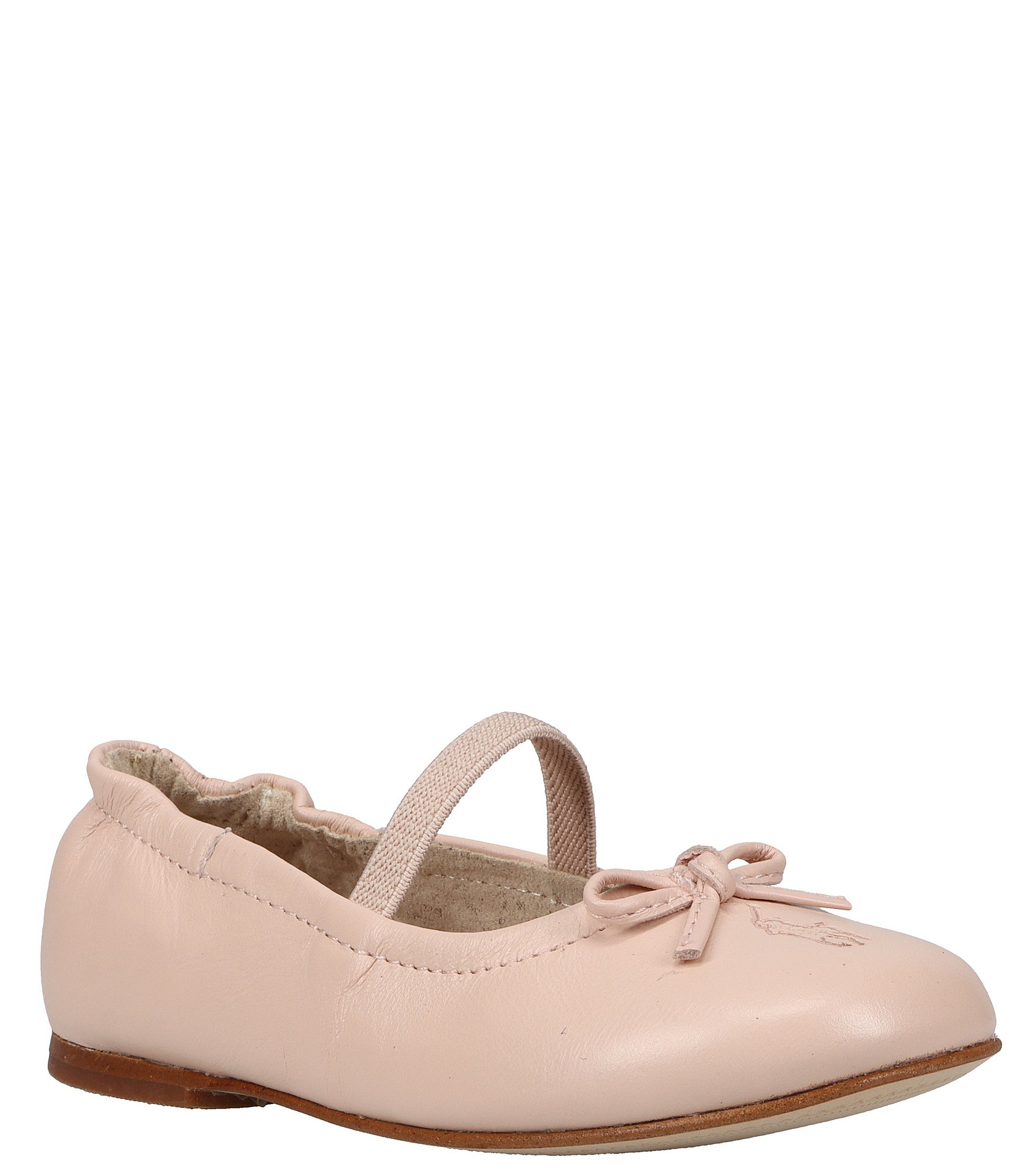 Polo Ralph Lauren Girls' Pony Bow Leather Ballet Flats (Infant) | Dillard's