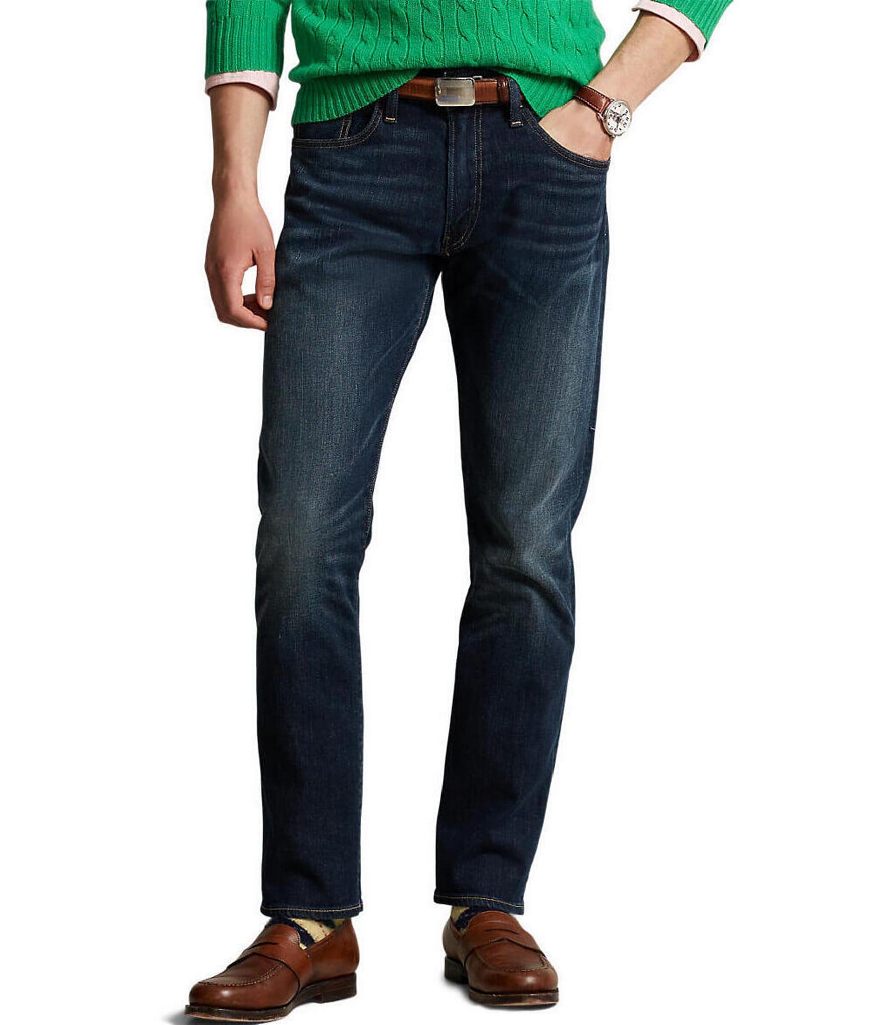 Polo Ralph Lauren Dark Hampton Relaxed Straight-Fit Stretch Jeans
