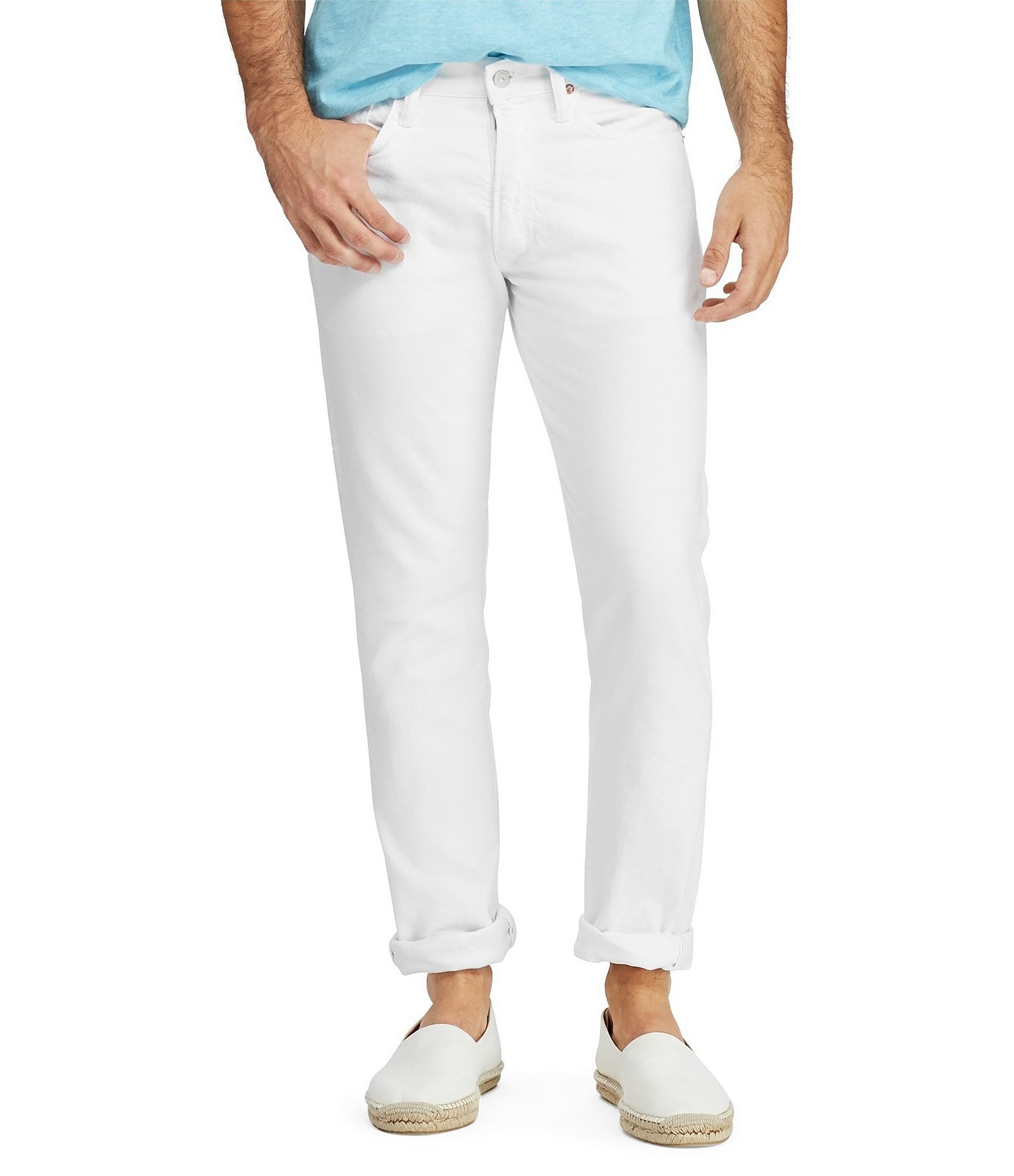 Polo Ralph Lauren Hudson White Varick Slim Straight Stretch Jeans |  Dillard's