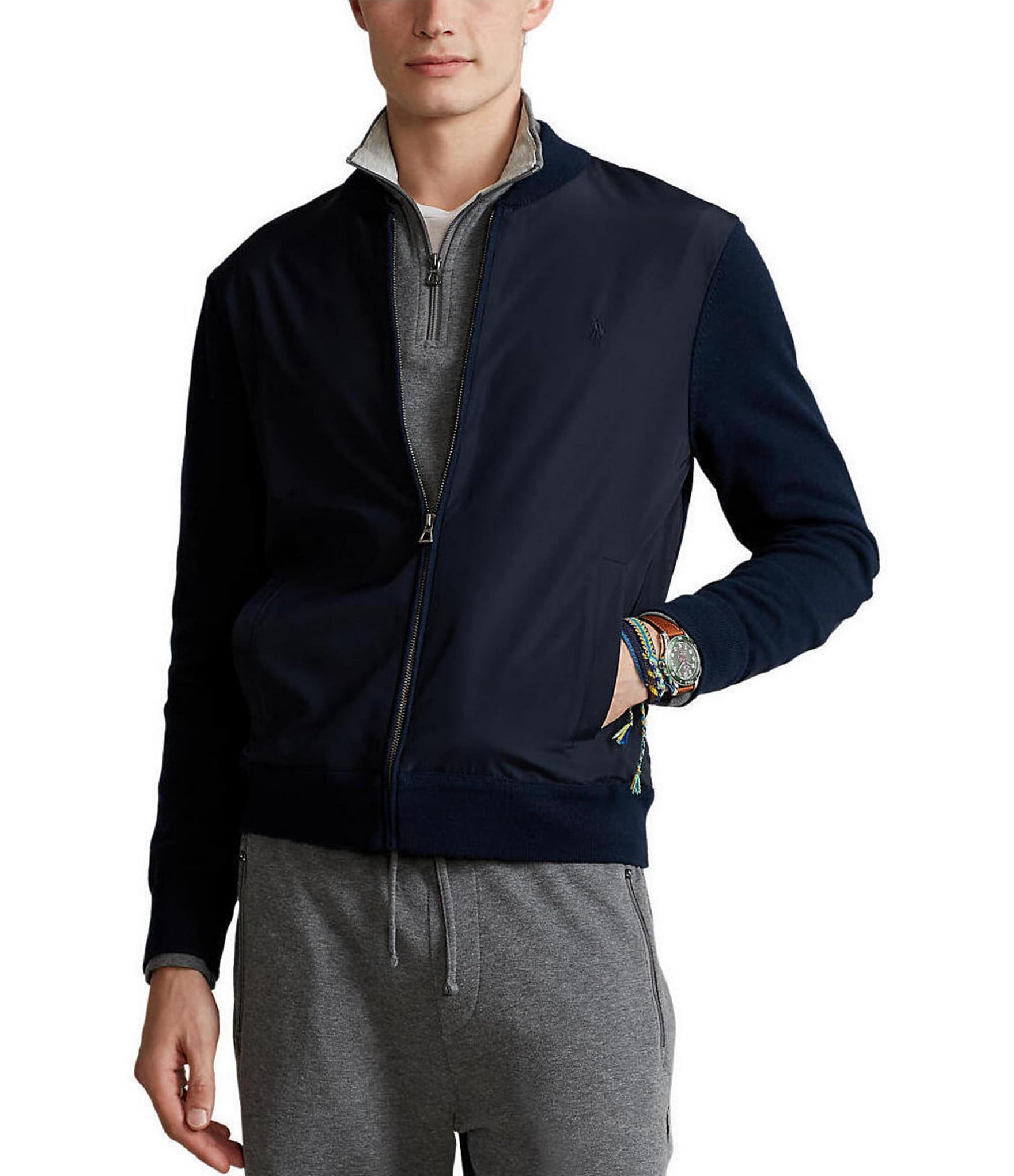 Polo Ralph Lauren Hybrid Full-Zip Sweater | Dillard's