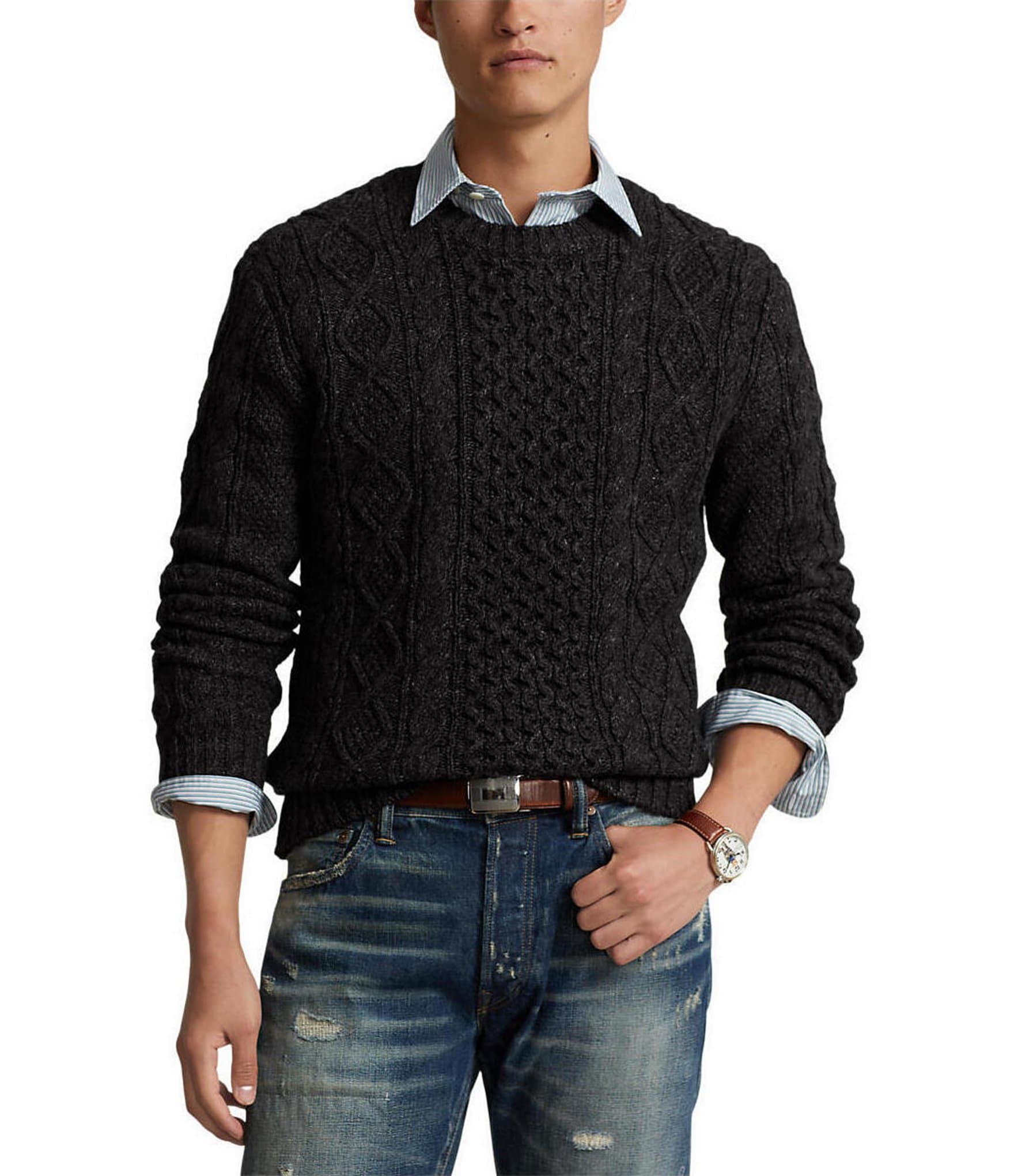 Polo Ralph Lauren Iconic Fisherman's Cable Knit Sweater | Dillard's