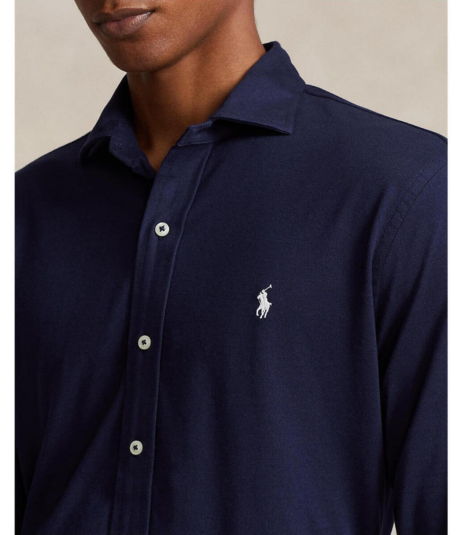 Polo Ralph Lauren Jersey Long Sleeve Woven Shirt