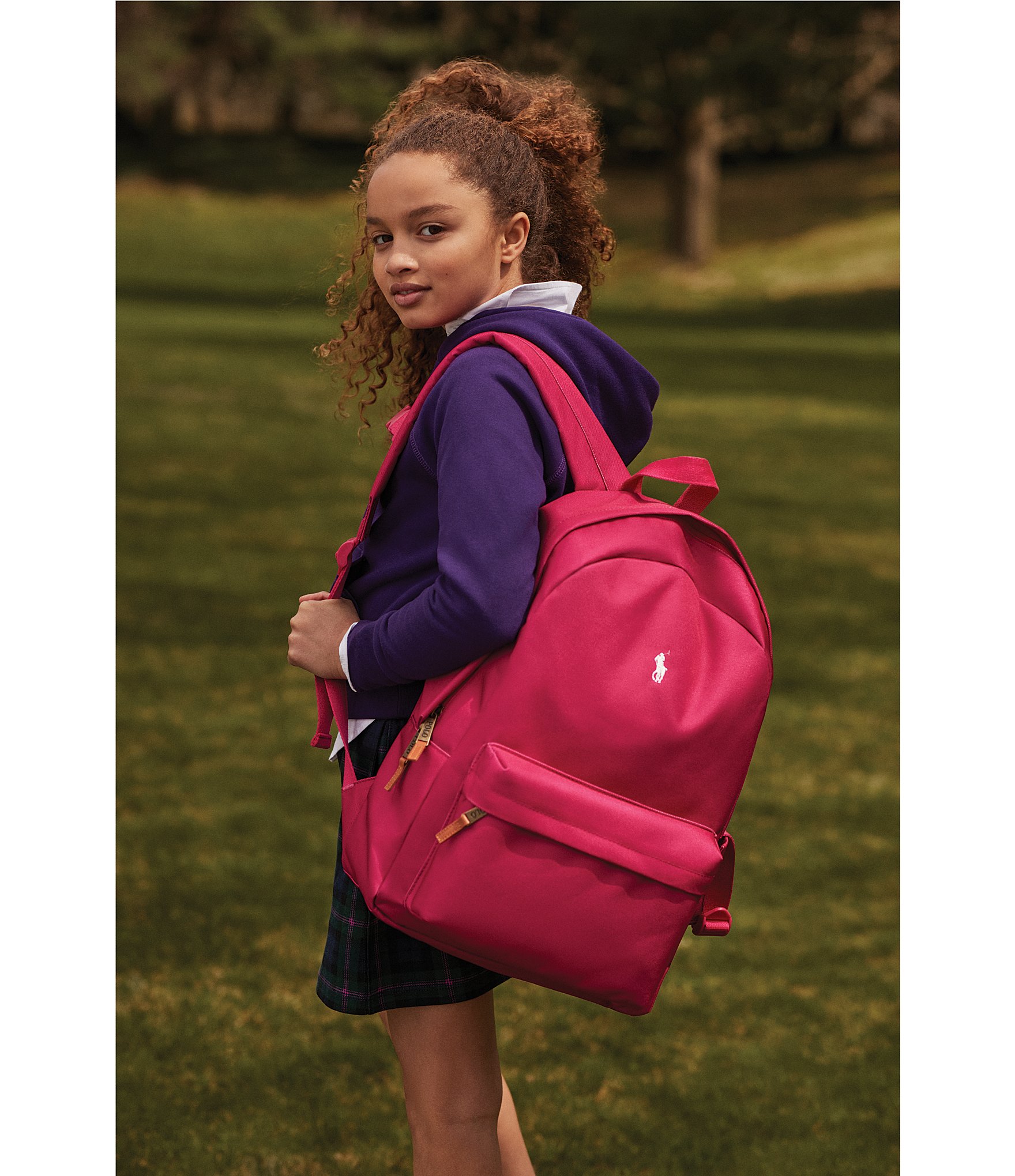 Kids high quality Solid Pony Player Backpack Color: Sport Pink