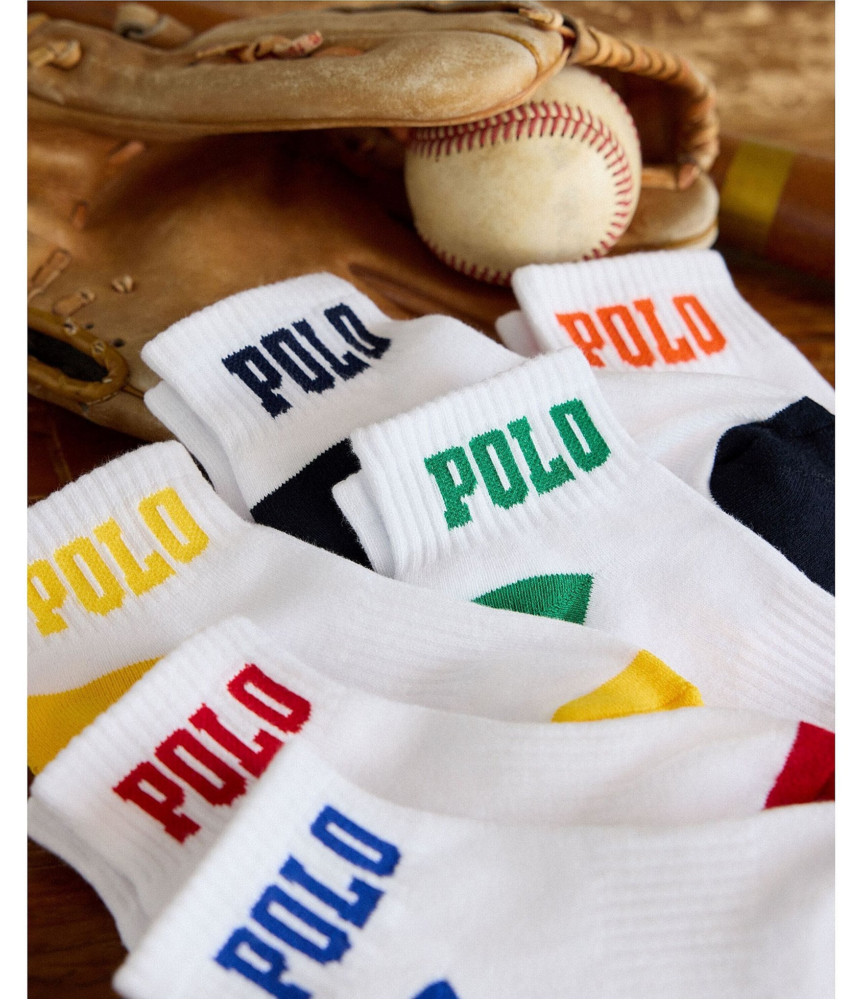 Polo Ralph Lauren Little Boys Performance Polo Logo Quarter Socks 6-Pack