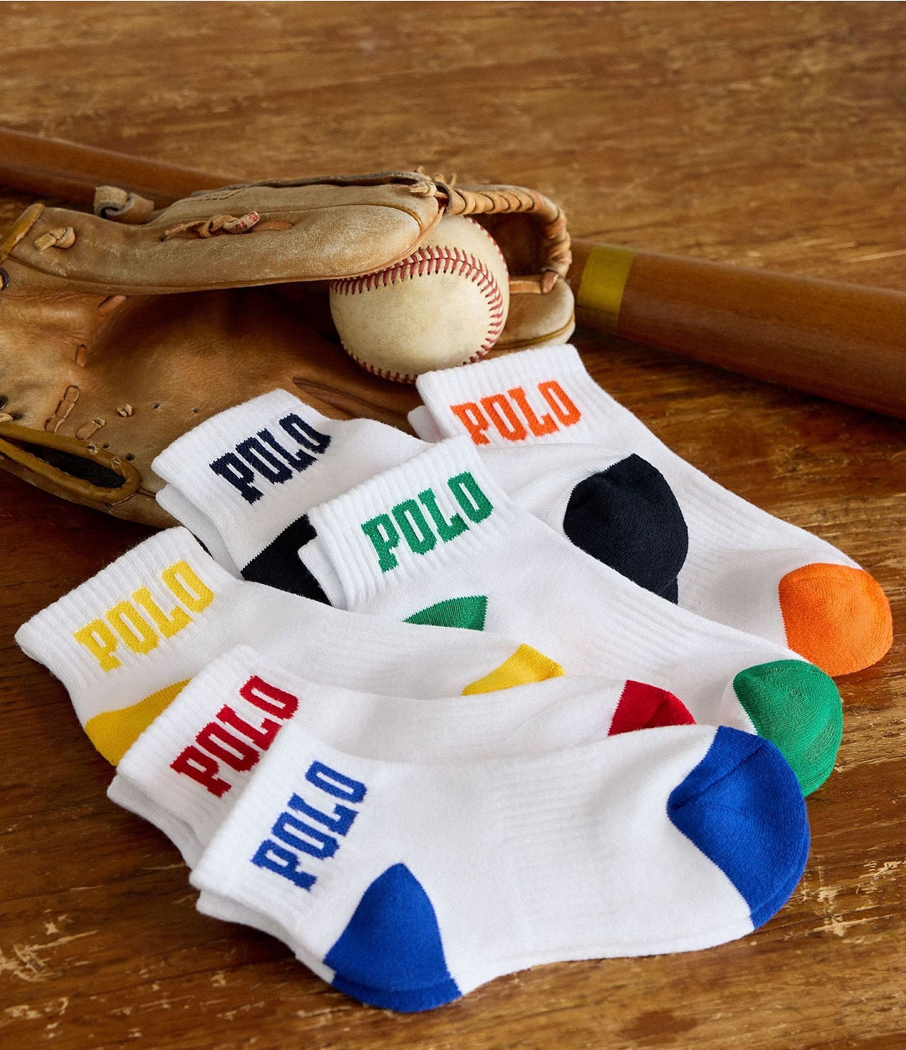 Polo Ralph Lauren Little Boys Performance Polo Logo Quarter Socks 6-Pack