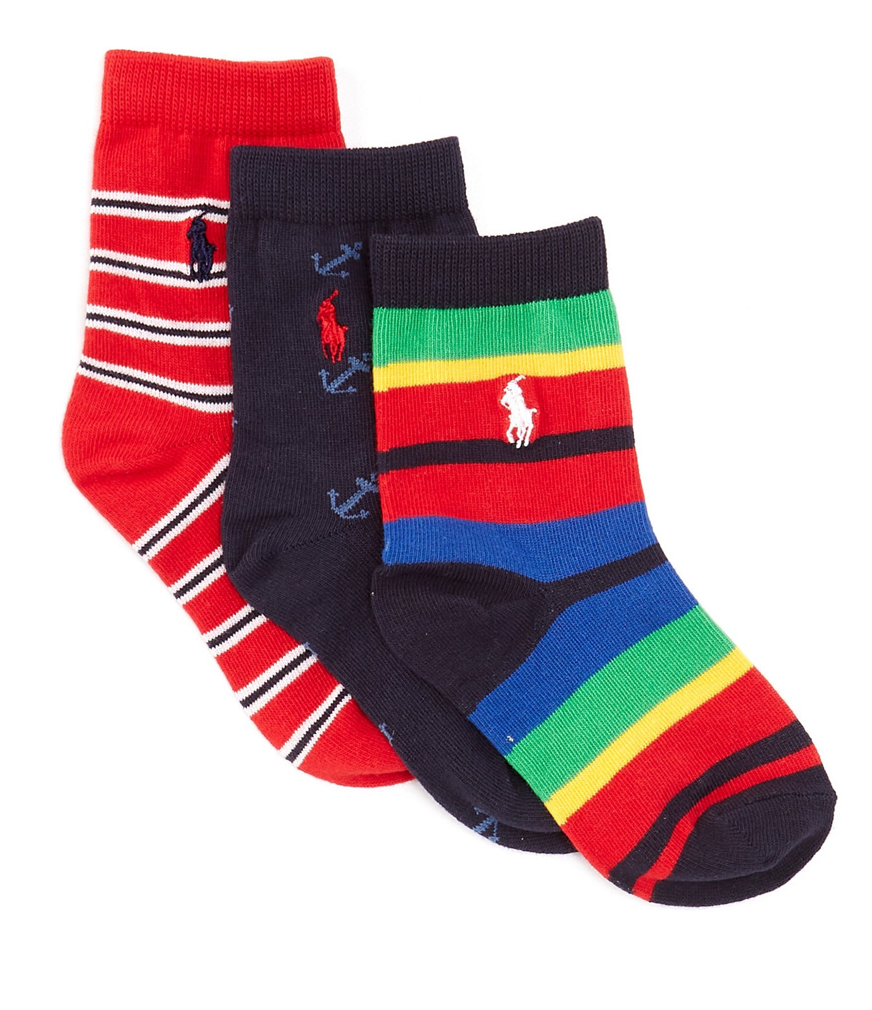 Polo Ralph Lauren Little Boys 2T-11 American Prep 3-Pack Socks