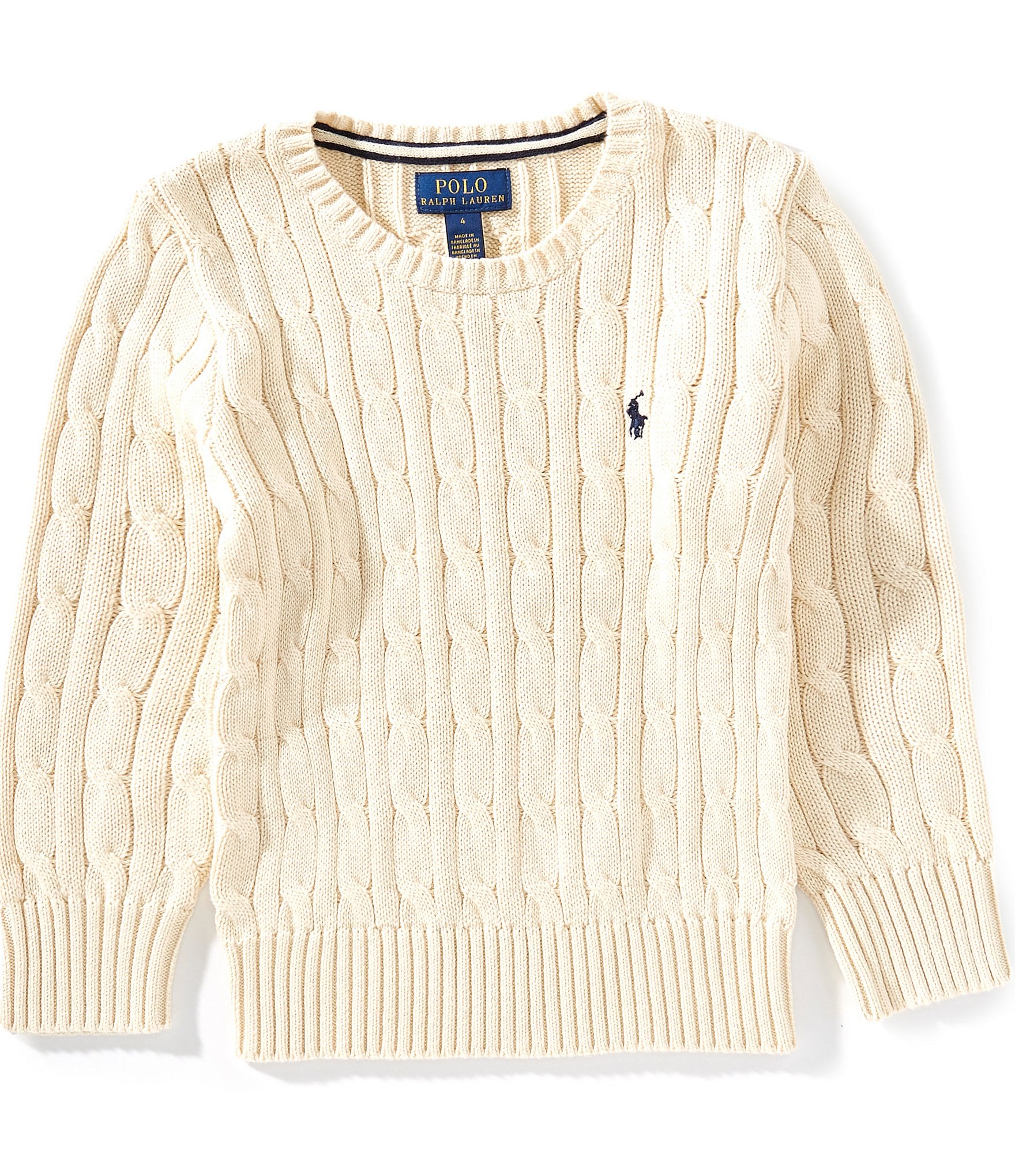 Polo Ralph Lauren Little Boys Long Sleeve Cable Knit Sweater