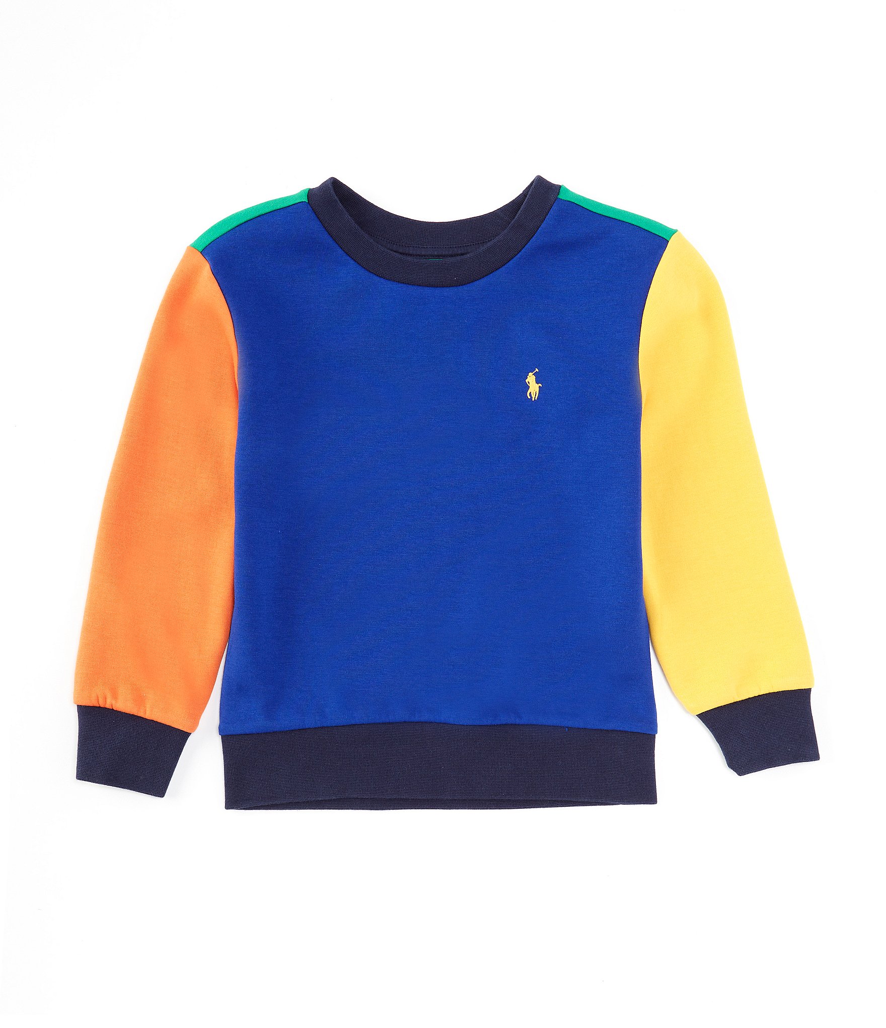 Polo Ralph Lauren Little Boys 2T-7 Long Sleeve Color-Blocked Double-Knit Sweatshirt