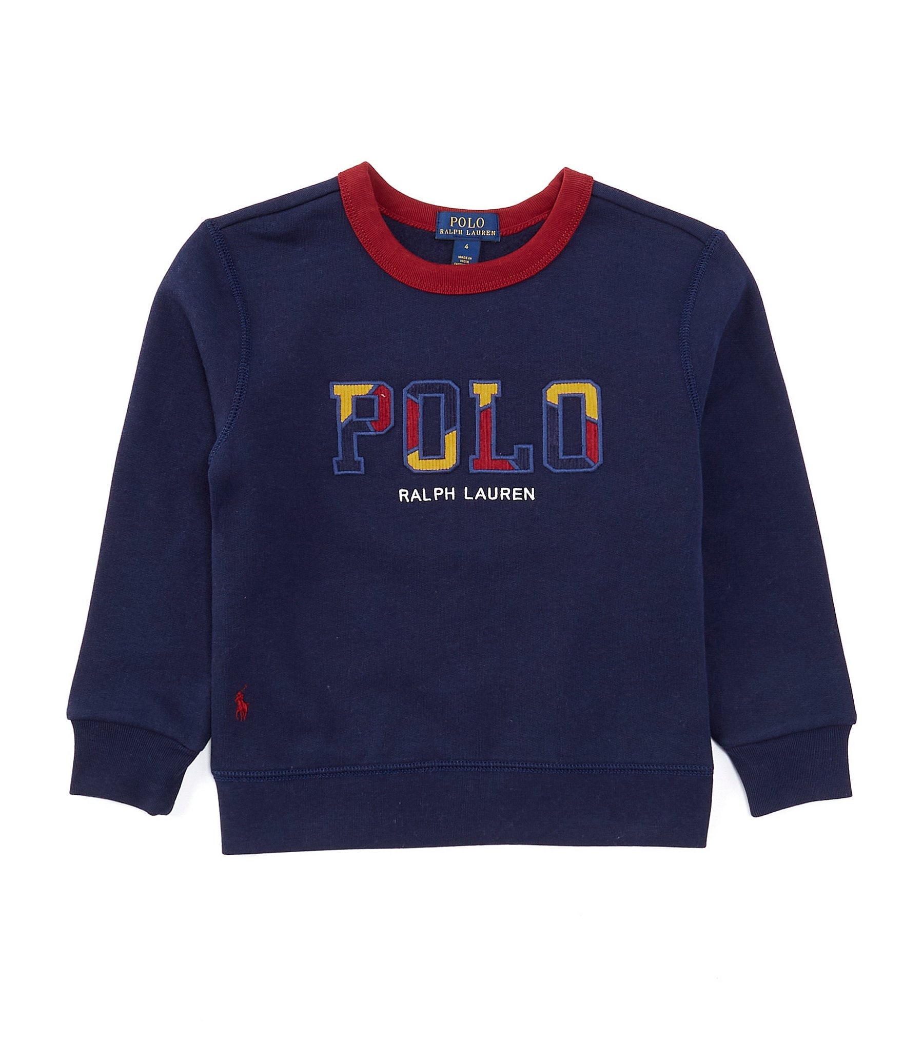 Polo Ralph Lauren Little Boys 2T-7 Long Sleeve Corduroy Logo Fleece Sweatshirt