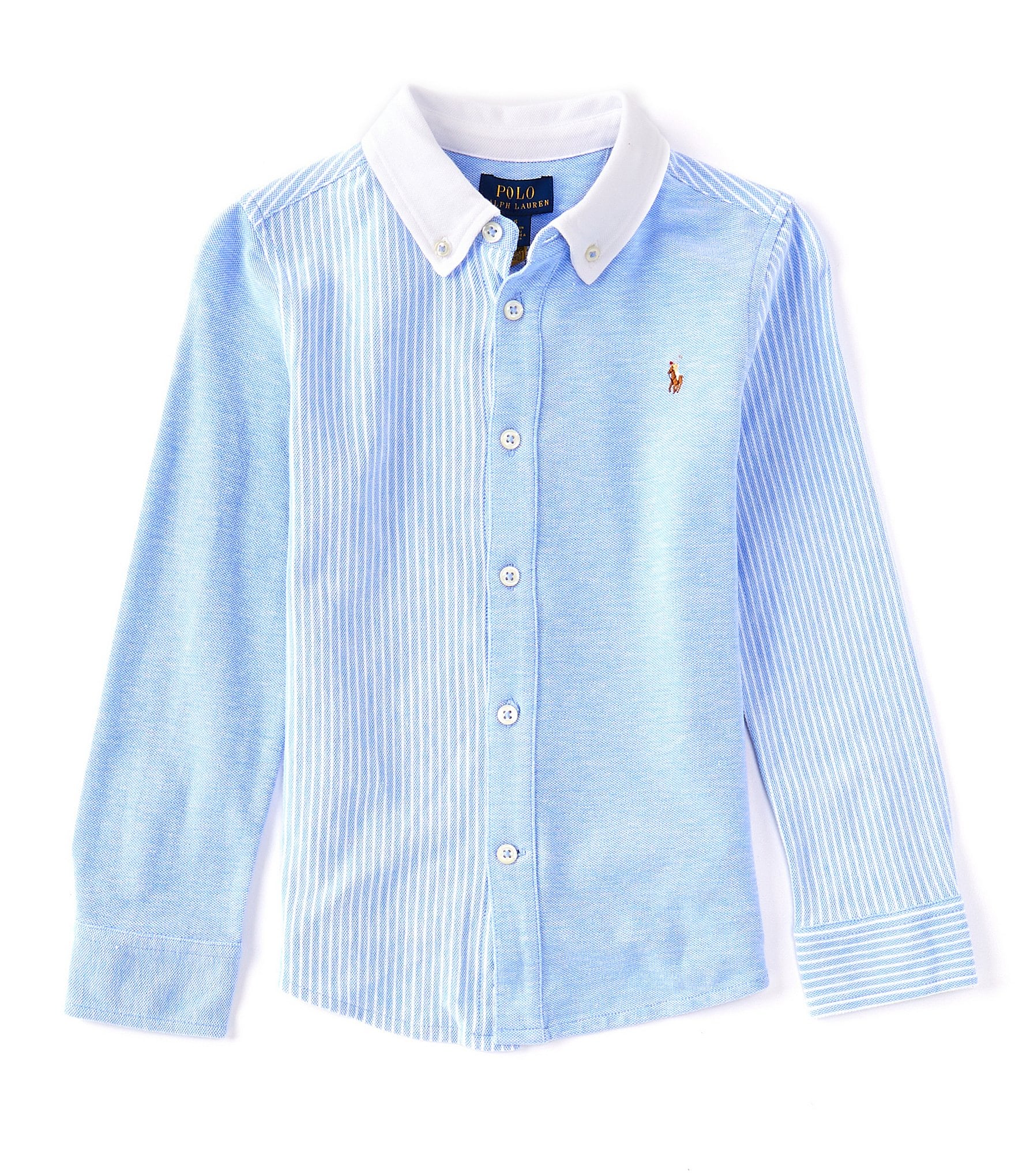Polo Ralph Lauren Little Boys 2T-7 Long Sleeve Knit Oxford Fun Shirt |
