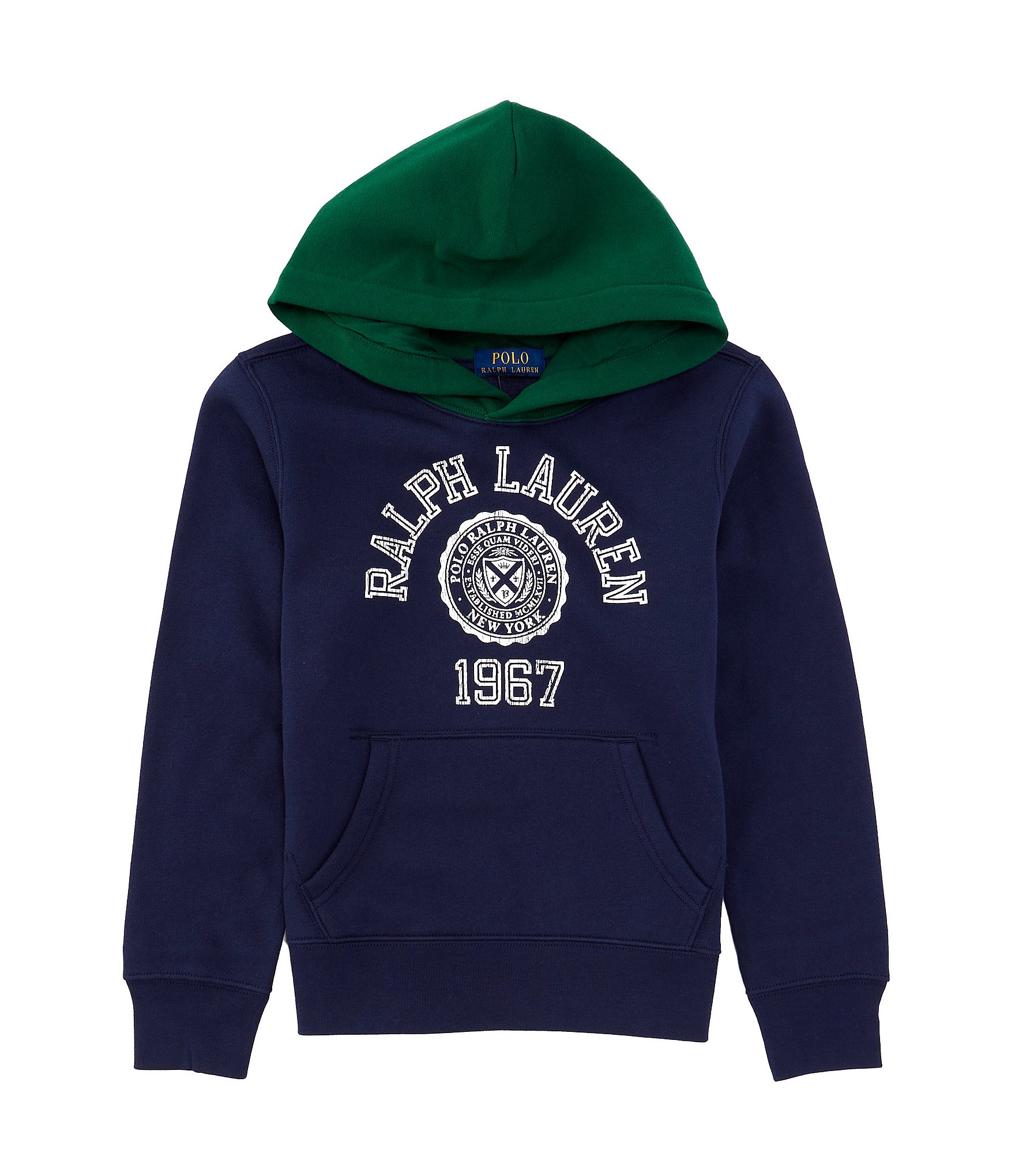 Polo Ralph Lauren Little Boys 2T-7 Long-Sleeve Logo Color-Blocked Fleece Hoodie