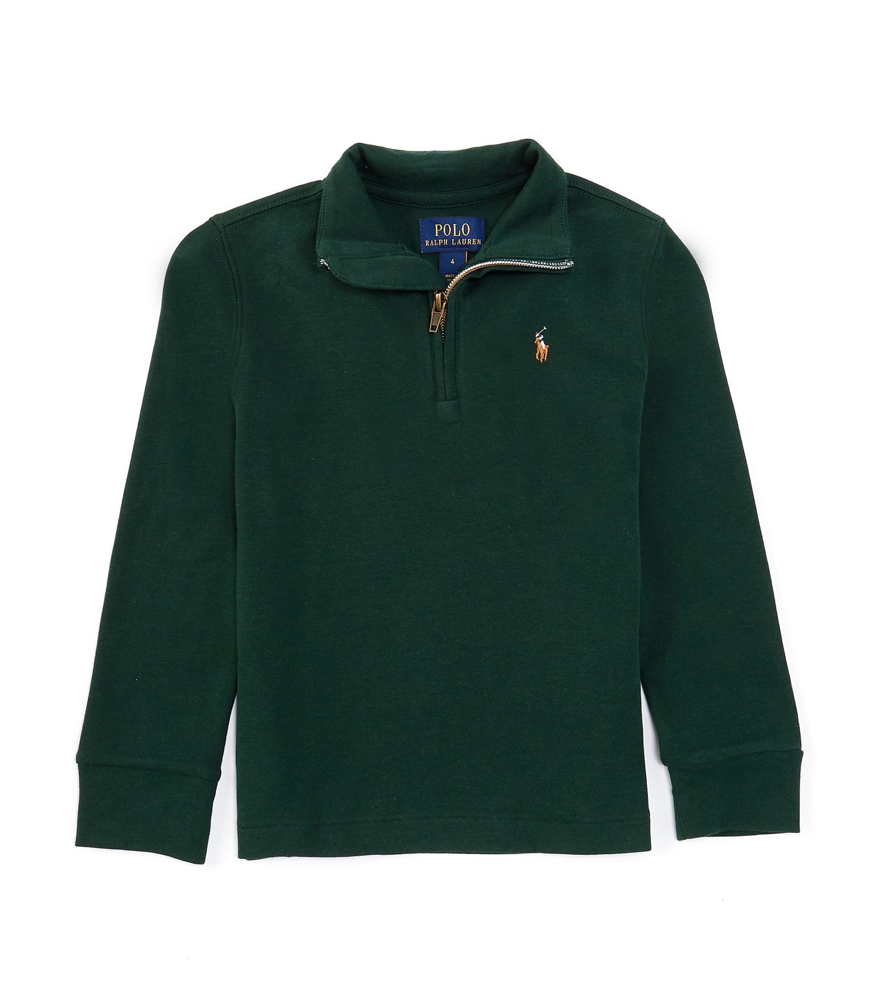 Polo Ralph Lauren Little Boys 2T-7 Long Sleeve Quarter-Zip Interlock Pullover