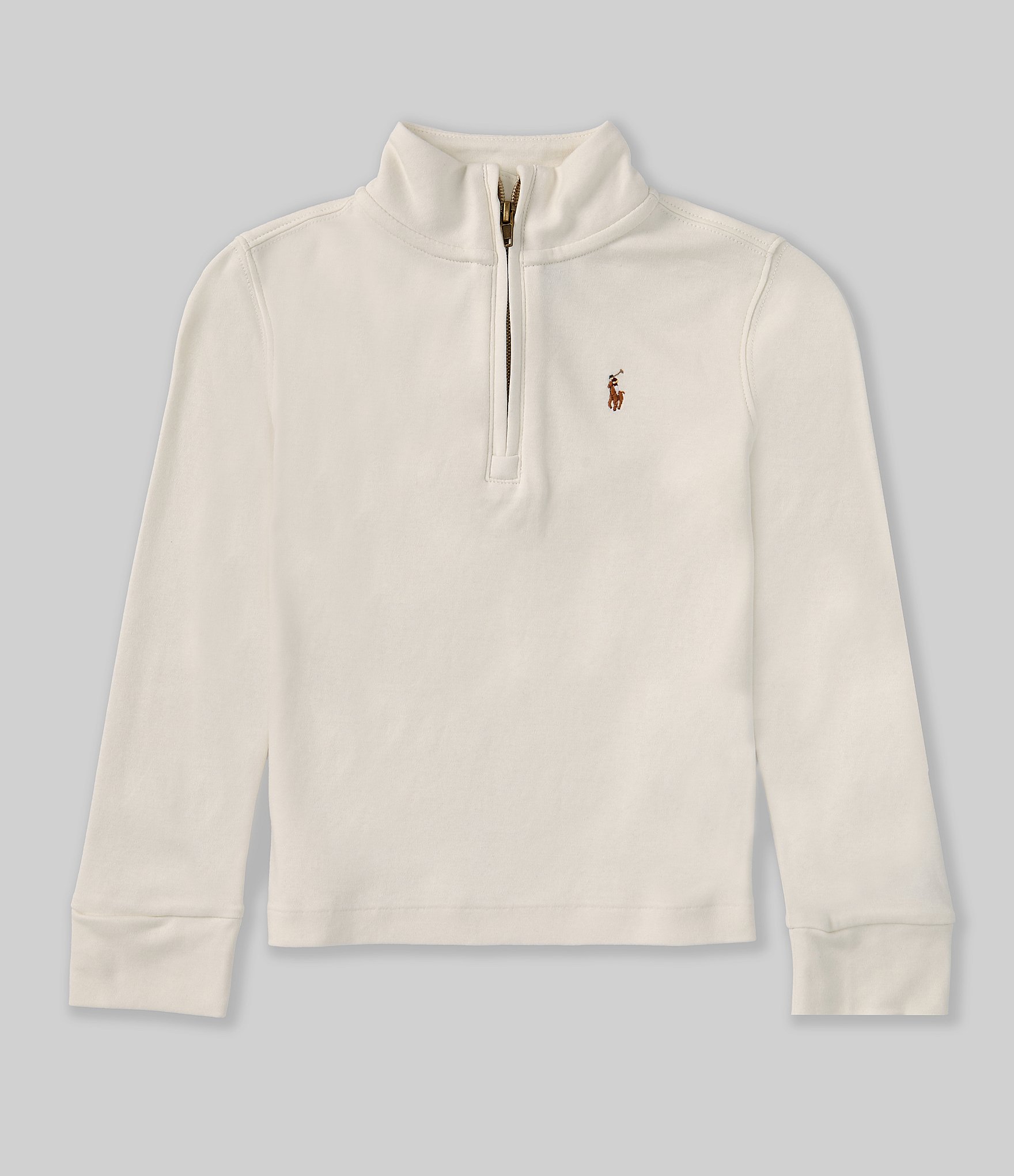 Polo Ralph Lauren Little Boys 2T-7 Long Sleeve Quarter-Zip Interlock Pullover