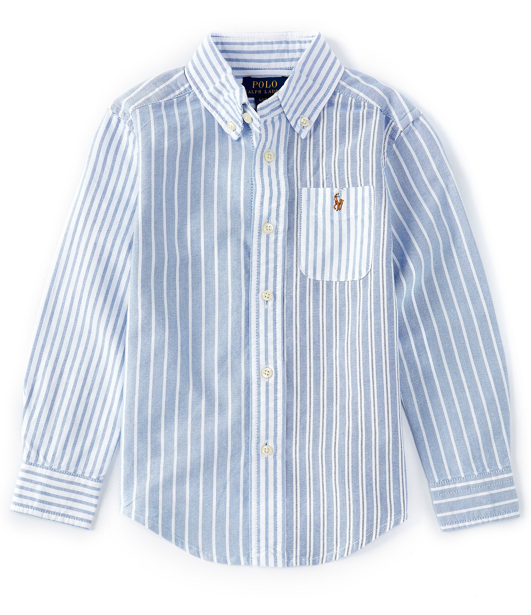 Polo Ralph Lauren Little Boys 2T-7 Long-Sleeve Striped Oxford Fun Shirt ...