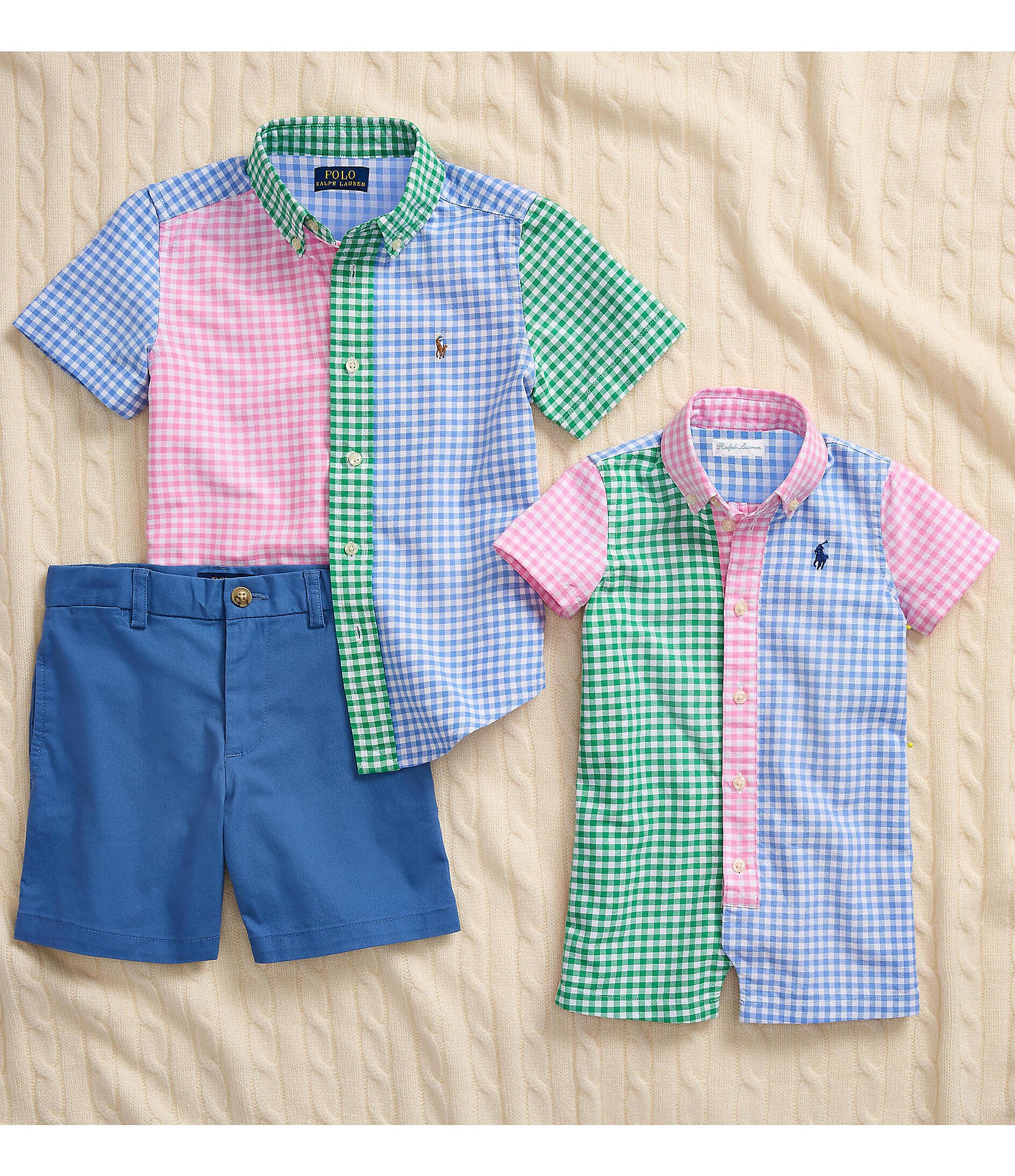 Polo Ralph Lauren Little Boys 2T-7 Short-Sleeve Gingham Oxford Fun Shirt