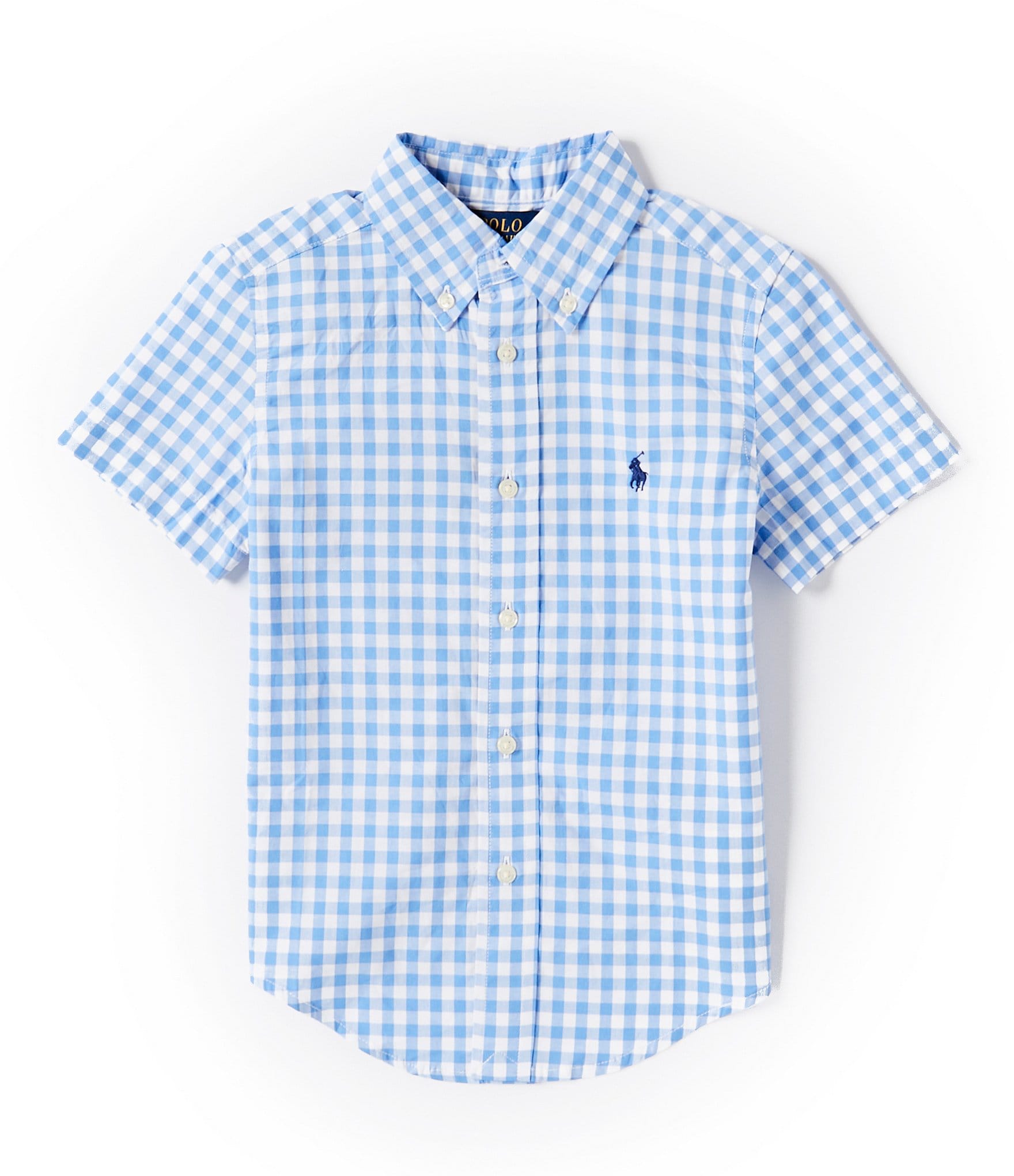 Polo Ralph Lauren Little Boys 2T-7 Short-Sleeve Wide Gingham Poplin Shirt